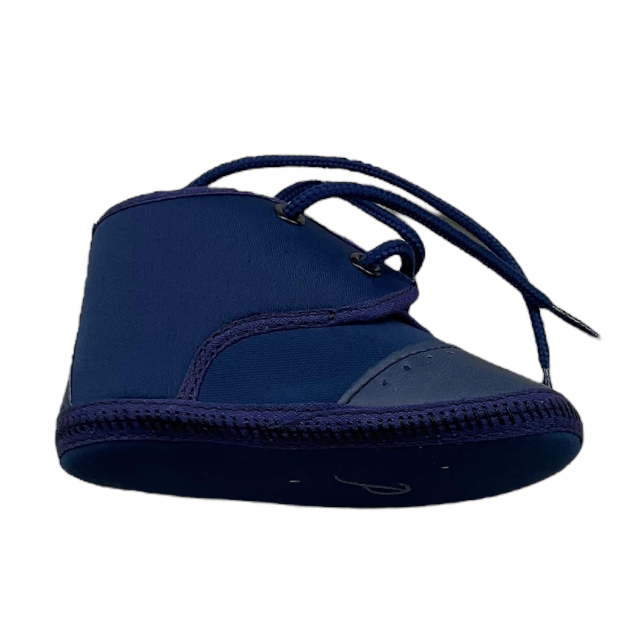 PETIT polacchine tinta unita con lacci Blu per Neonato S0114533 BLU PETIT