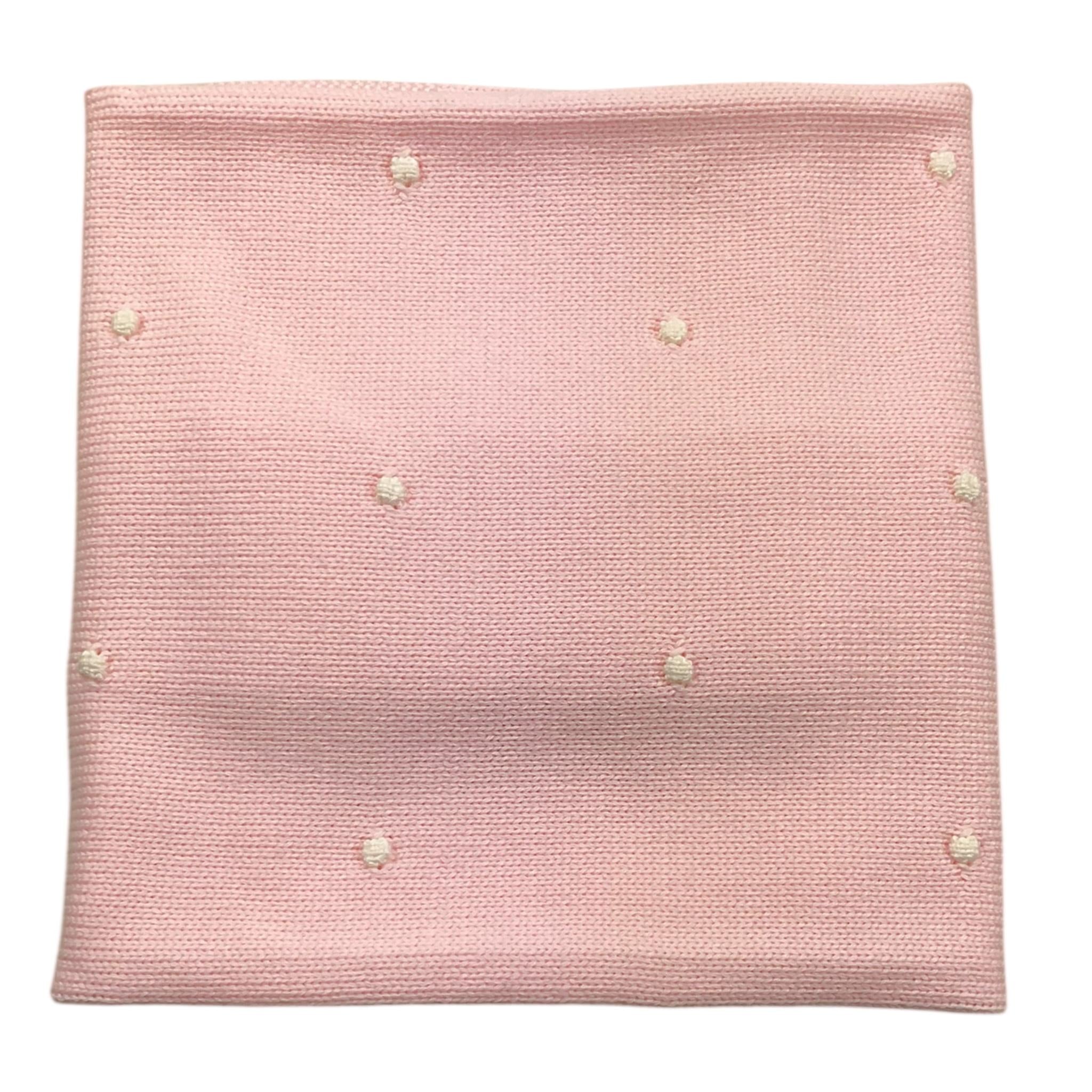 LITTLE BEAR coperta tinta unita con ricami in contrasto Rosa per Neonata 9114X ROSA LITTLE BEAR