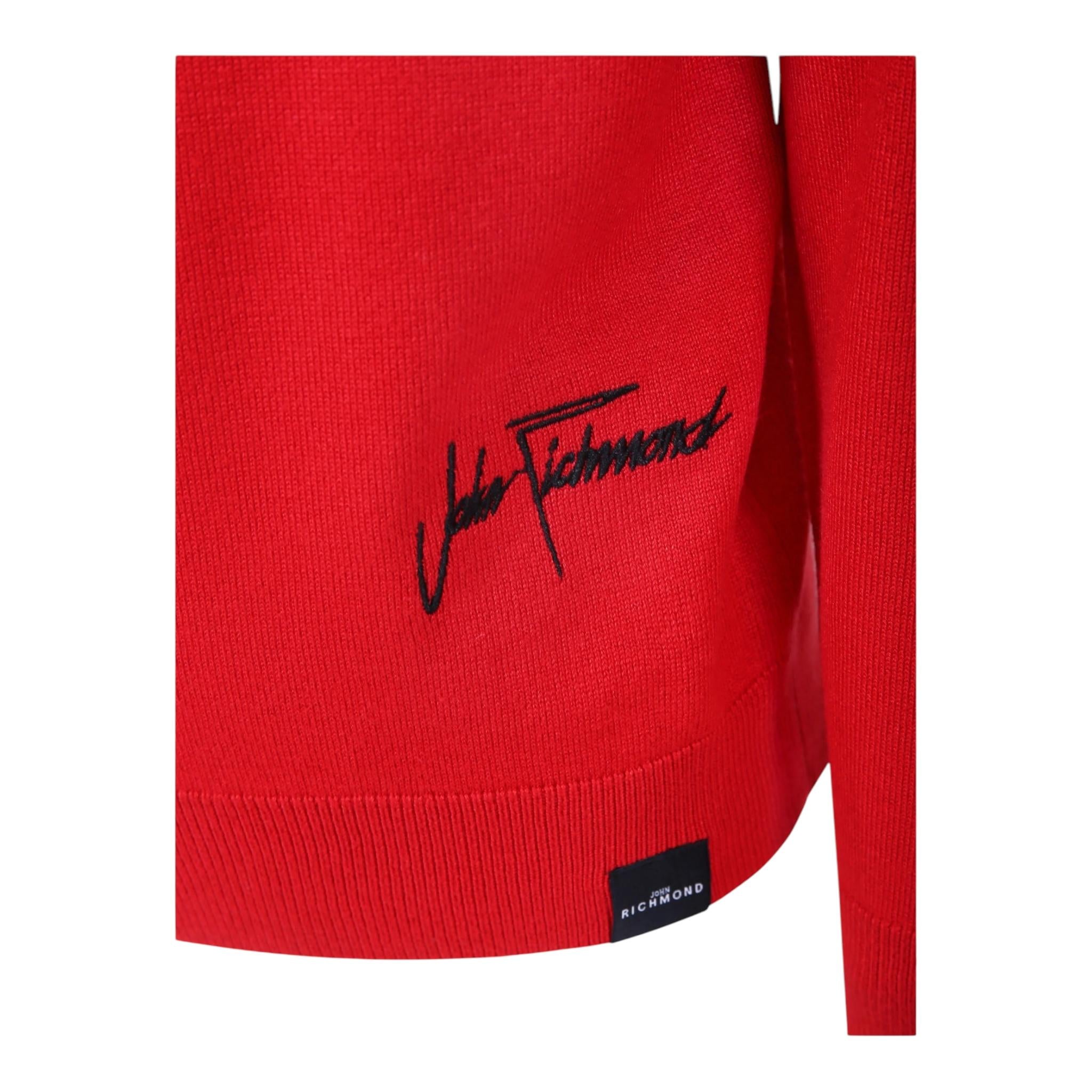 JOHN RICHMOND maglia girocollo tinta unita con stampa logo Rosso per Bambino RBA24066MA ROSSO JOHN RICHMOND