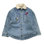 SAINT BARTH giubbino in denim tinta unita con pelliccia Azzurro per Bambina LAND005 AZZURRO SAINT BARTH