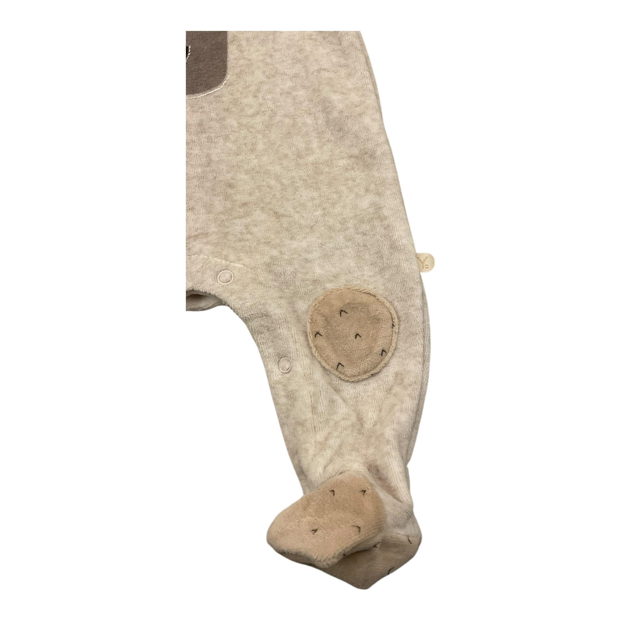 YATSI BABY tutina manica lunga tinta unita in ciniglia Beige per Neonata 24200308 BEIGE YATSI BABY