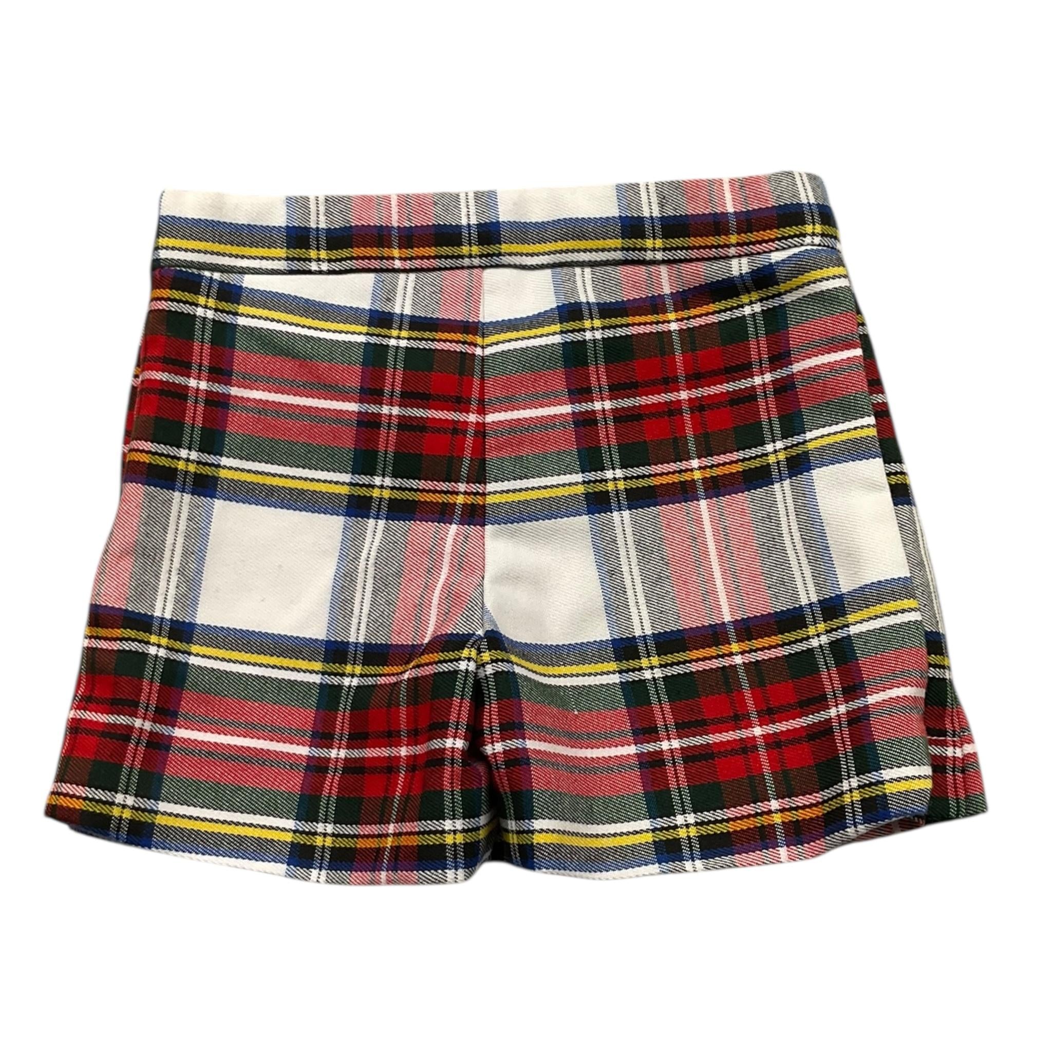 LITTLE BEAR short tinta unita con fantasia scozzese Bianco per Bambina 5259 BIANCO LITTLE BEAR