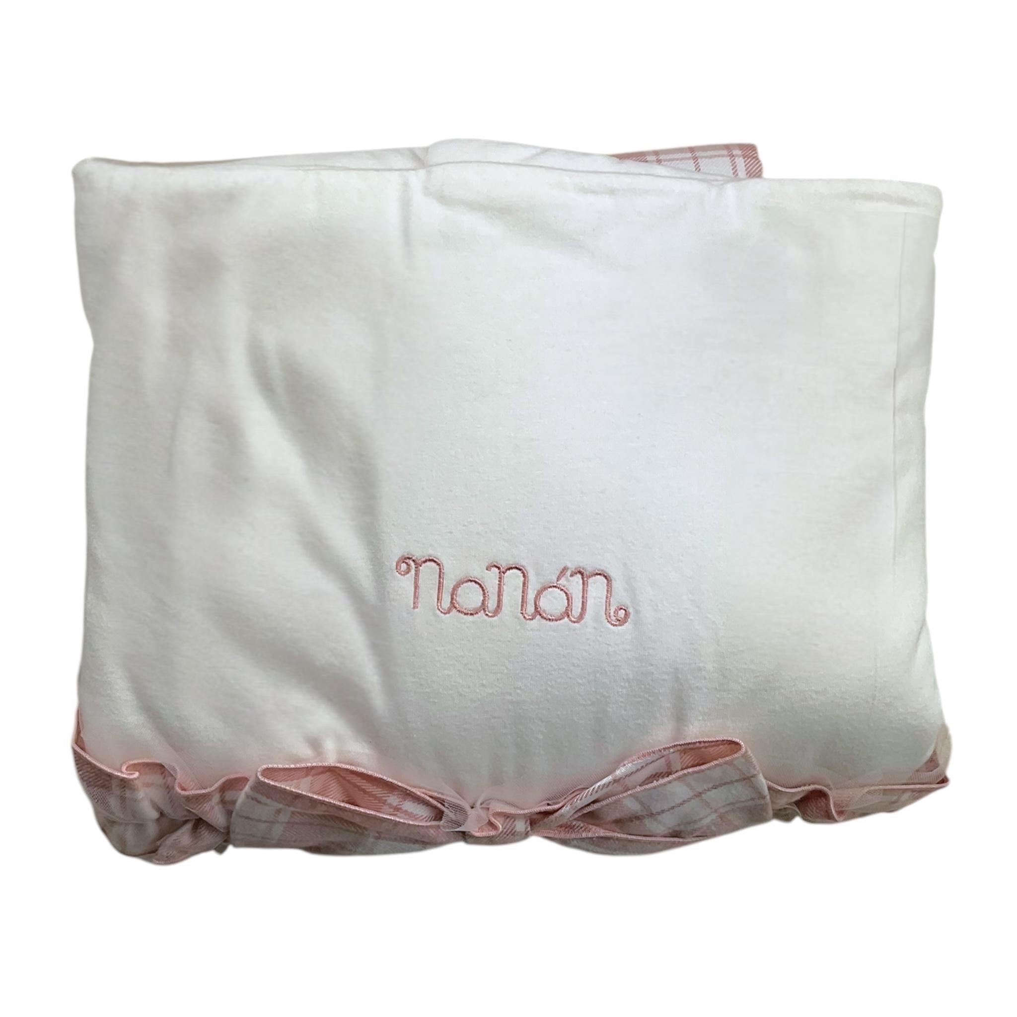 NANAN coperta bicolore con stampa scozzese Bianco/rosa per Neonata I24497R BIANCO/ROSA NANAN