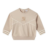 EMPORIO ARMANI felpa girocollo tinta unita con stampa Beige per Neonato 6DHMJ7 BEIGE EMPORIO ARMANI