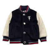 TRUSSARDI giubbino tinta unita modello college con maniche in contrasto Blu per Neonato TIA25029GB BLU TRUSSARDI