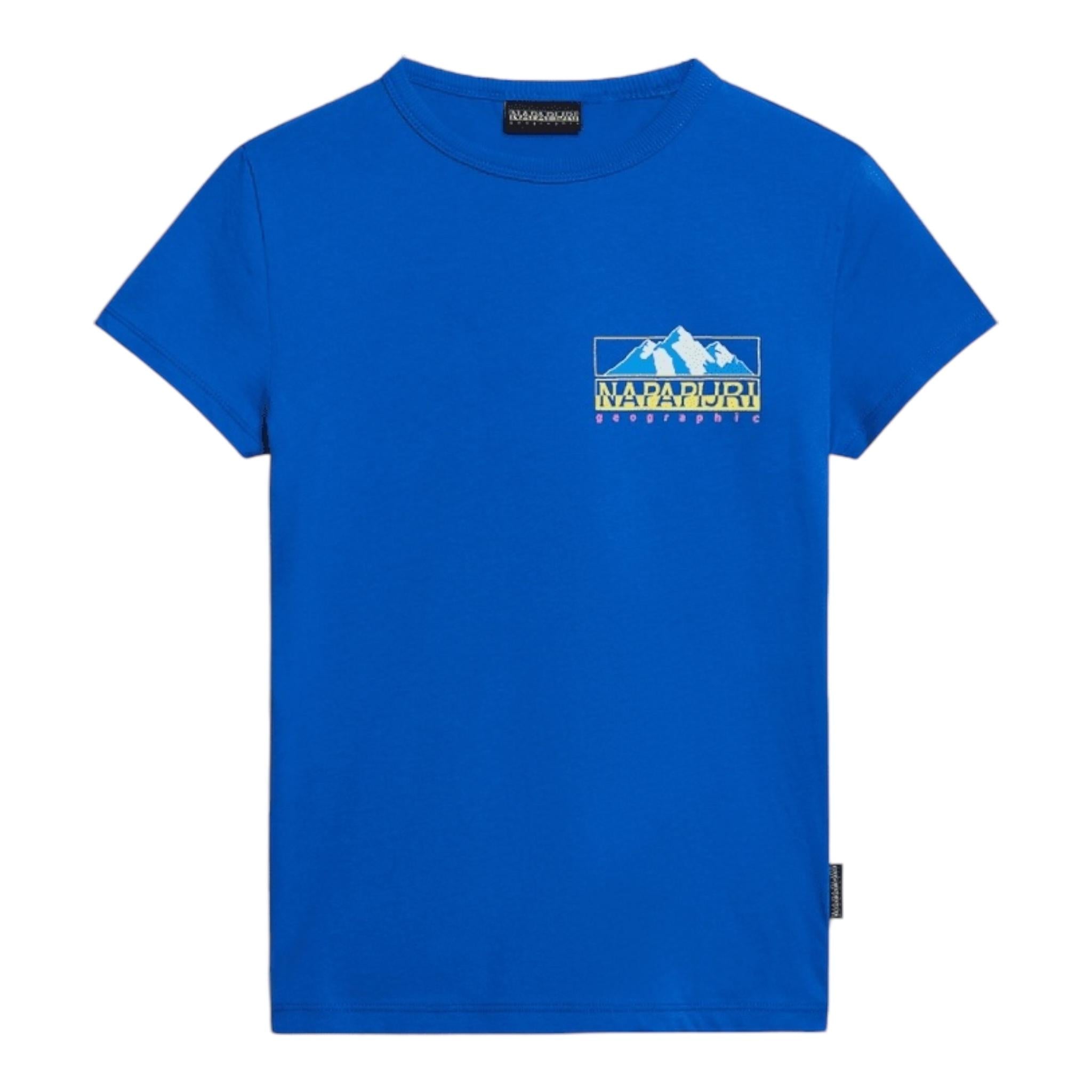 NAPAPIJRI t-shirt girocollo tinta unita con stampa Blu per Bambino NP0A4HR7B2L1 BLU NAPAPIJRI