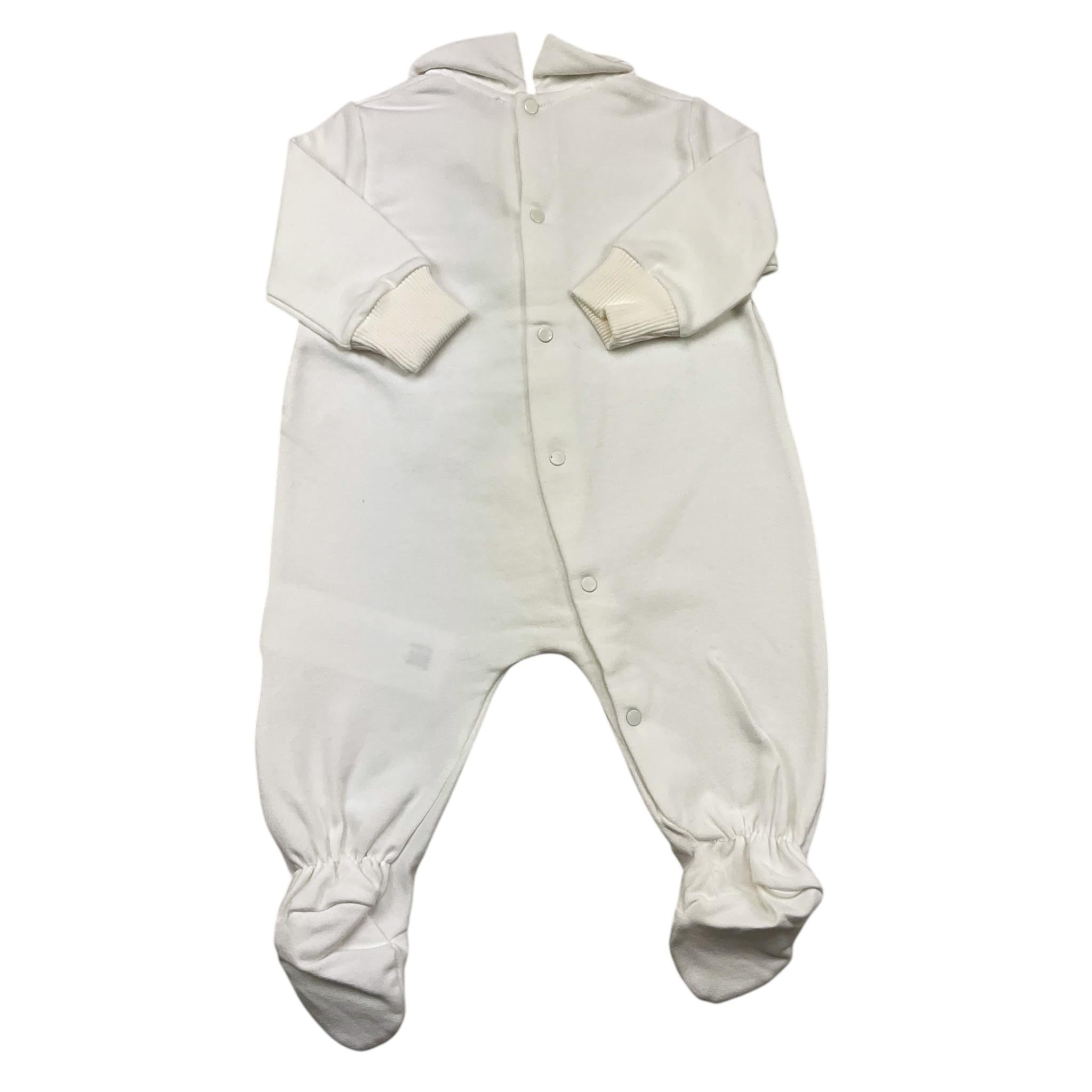 LE BEBE' tutina manica lunga tinta unita con orso Bianco per Neonato LBB4382 BIANCO LE BEBE'