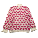 PINK BABY maglia collo alto tinta unita con ricami in contrasto Bianco per Bambina Q1182 BIANCO PINK BABY