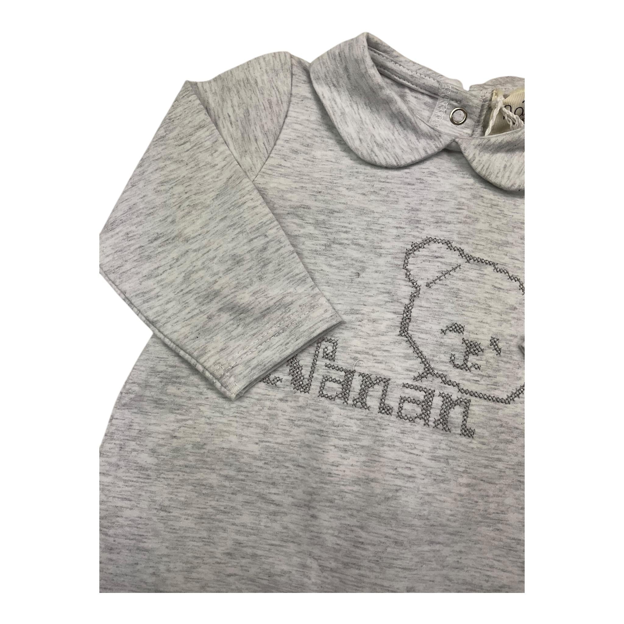 NANAN tutina manica lunga tinta unita cn ricami Grigio per Neonato AI2300803GR GRIGIO NANAN