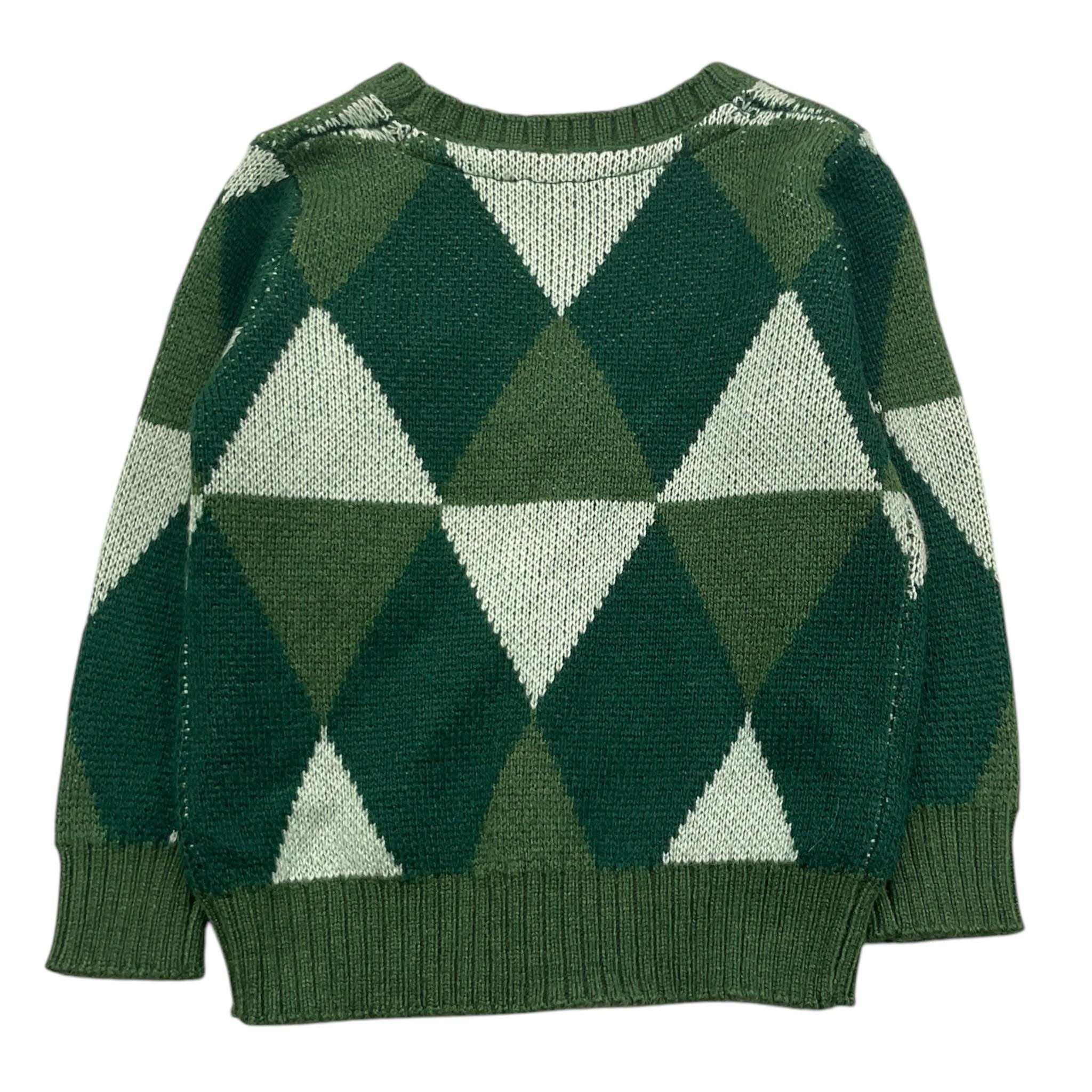 TRUSSARDI cardigan tinta unita con rombi Verde per Neonato TIA25127CD VERDE TRUSSARDI
