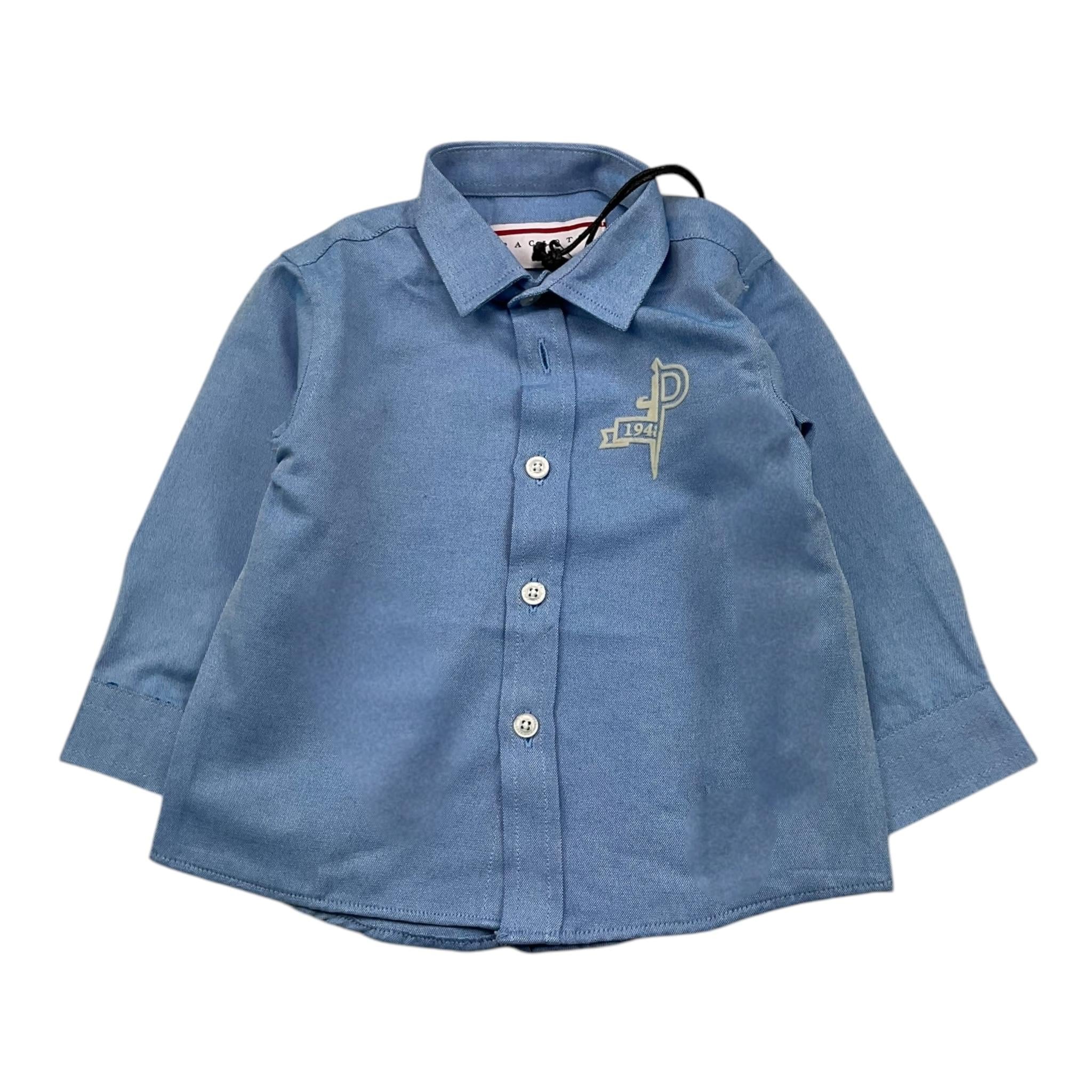 CESARE PACIOTTI camicia tinta unita con stampa Azzurro per Neonato CMP5353B AZZURRO CESARE PACIOTTI