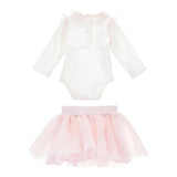 MONNALISA completo 2pz body-gonna bicolore Bianco/rosa per Neonata 35D504X BIANCO/ROSA MONNALISA
