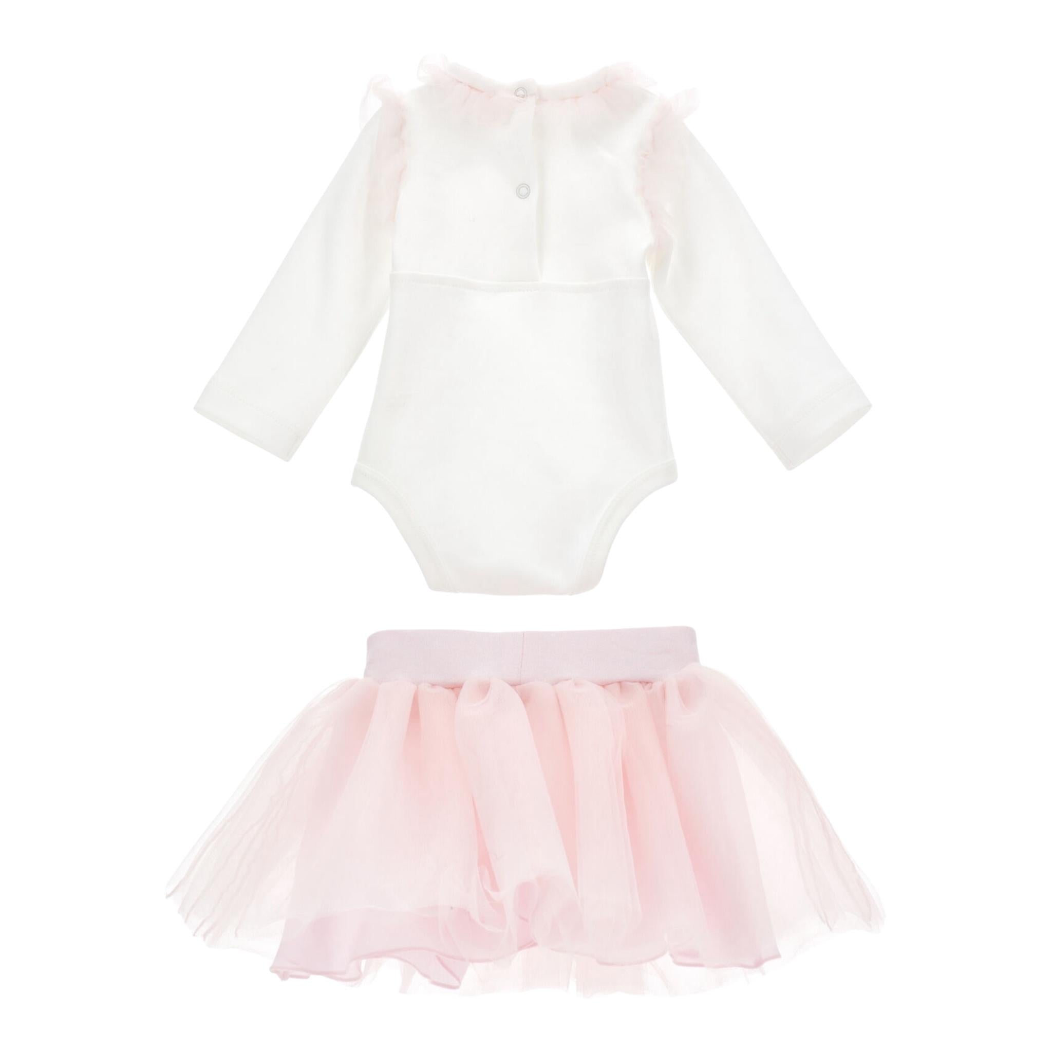MONNALISA completo 2pz body-gonna bicolore Bianco/rosa per Neonata 35D504X BIANCO/ROSA MONNALISA