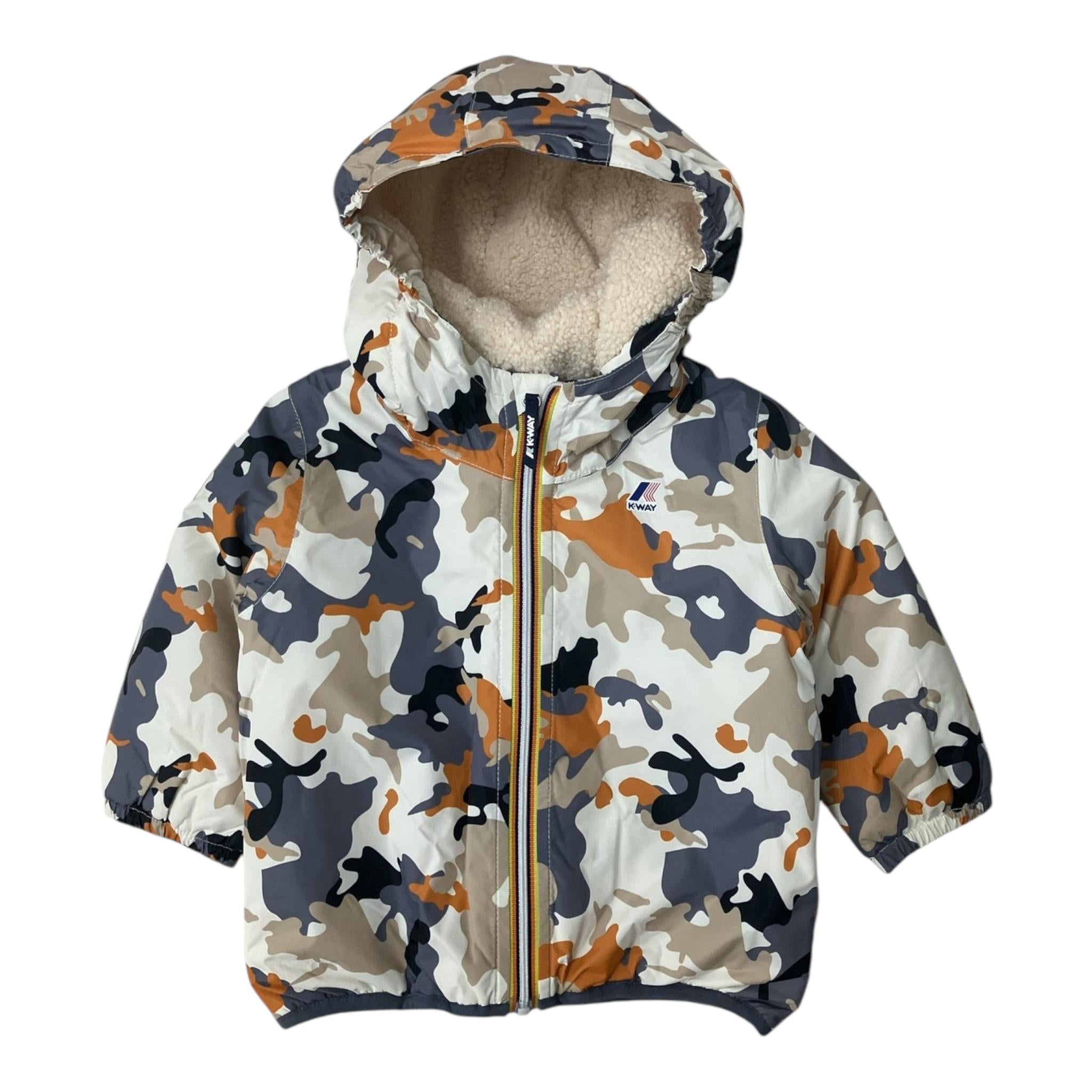 K-WAY giubbino sampa fantasia militare con cappuccio Multicolor per Neonato K6128PW MULTICOLOR K-WAY