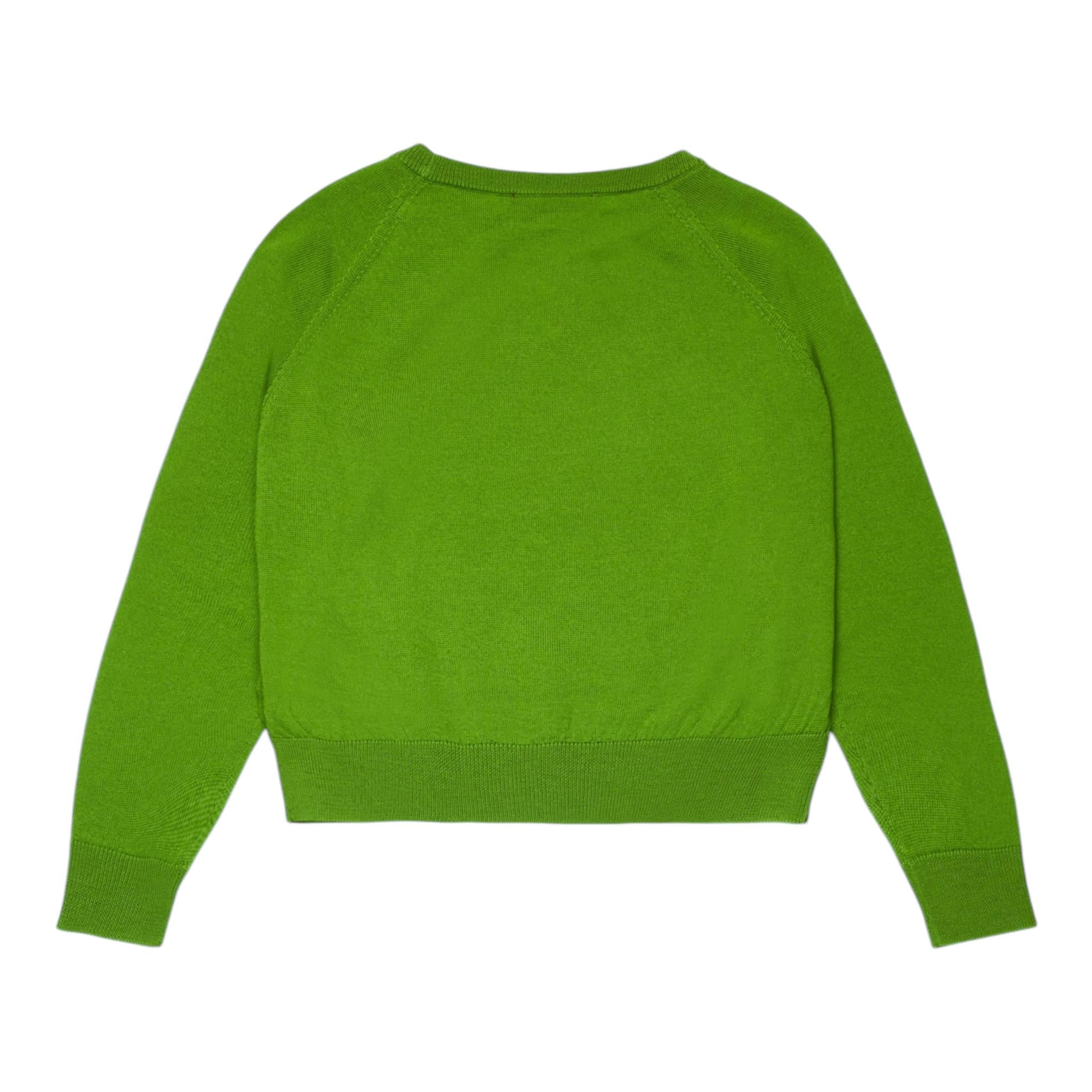 MAX&Co. maglia tinta unita girocollo con cuore Verde per Bambina MX00303 VERDE MAX&Co.
