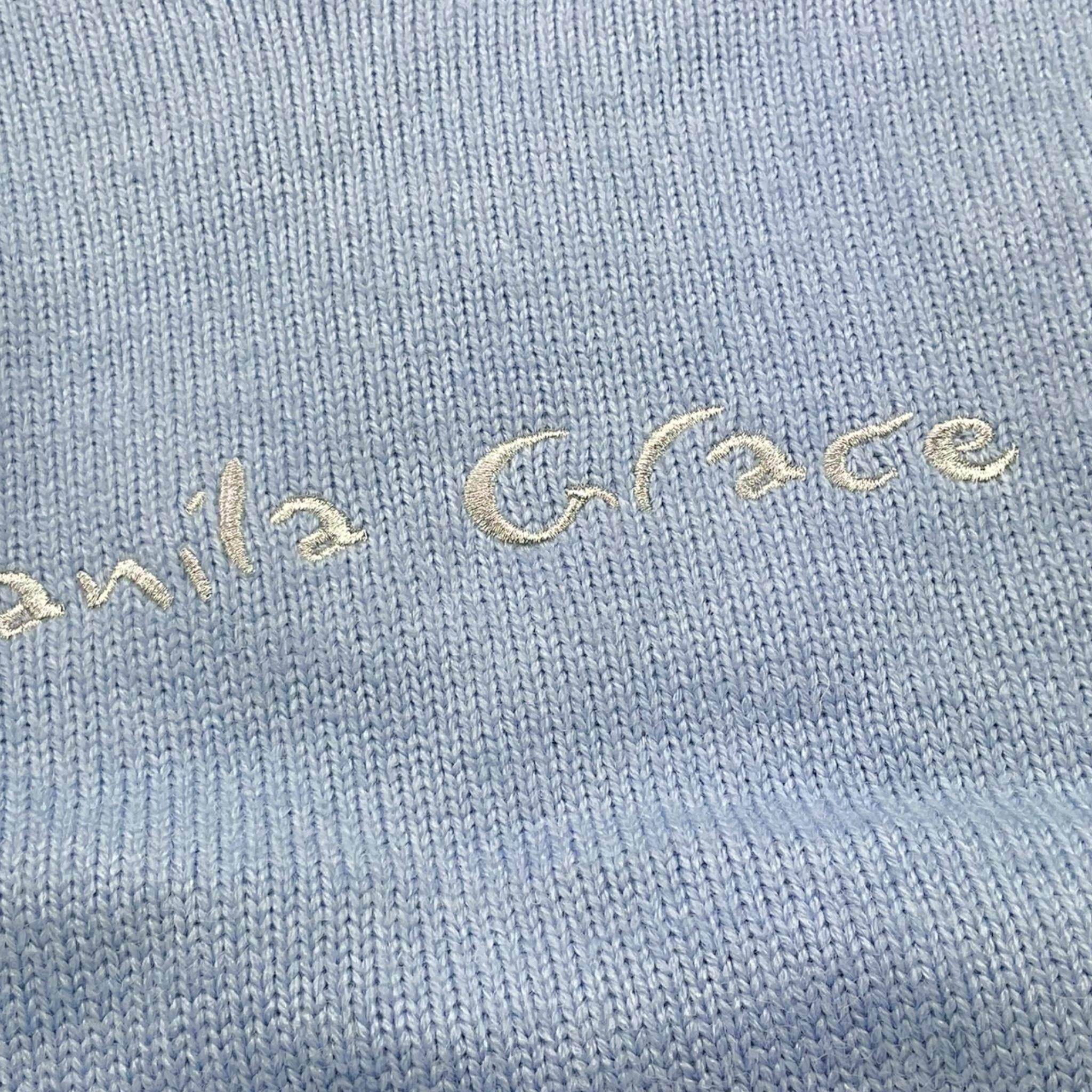 MANILA GRACE maglia tinta unita girocollo con stampa logo Azzurro per Bambina MFBF24M212 AZZURRO MANILA GRACE