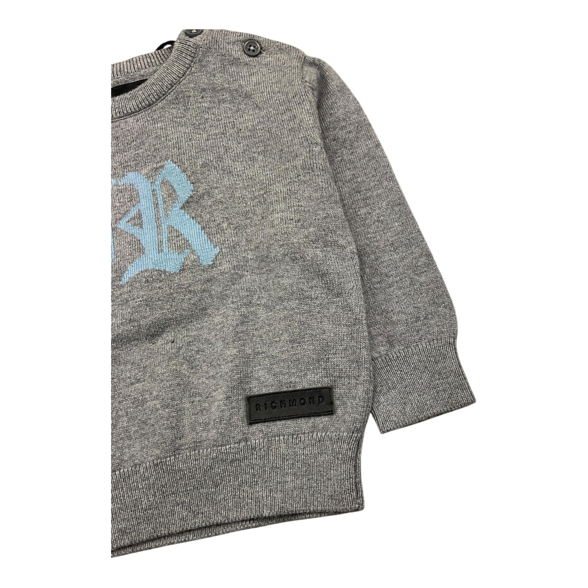 JOHN RICHMOND maglia girocollo tinta unita con logo Grigio per Neonato RIA25009MA GRIGIO JOHN RICHMOND
