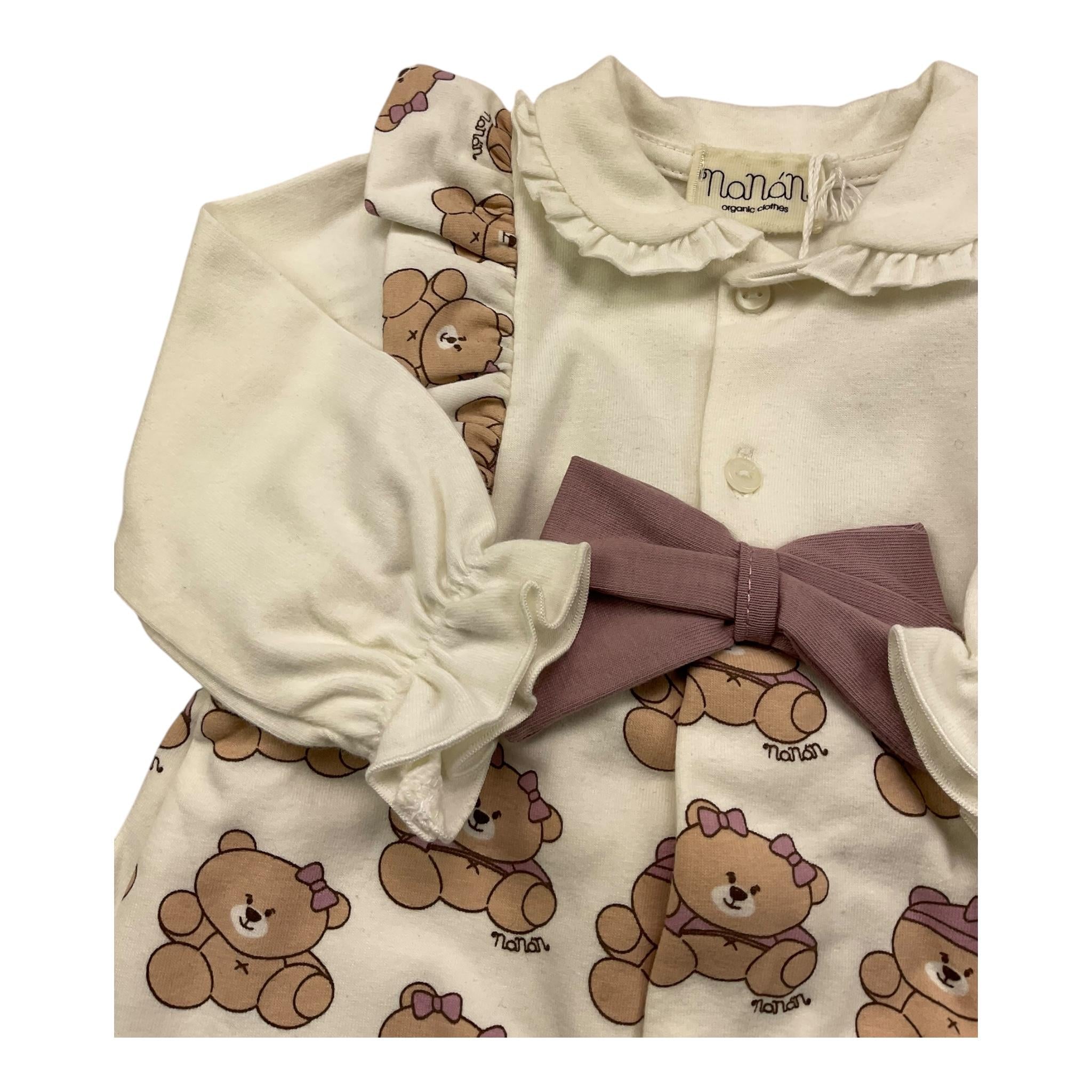 NANAN tutina manica lunga tinta unita con orsi Bianco per Neonata I2448201B BIANCO NANAN