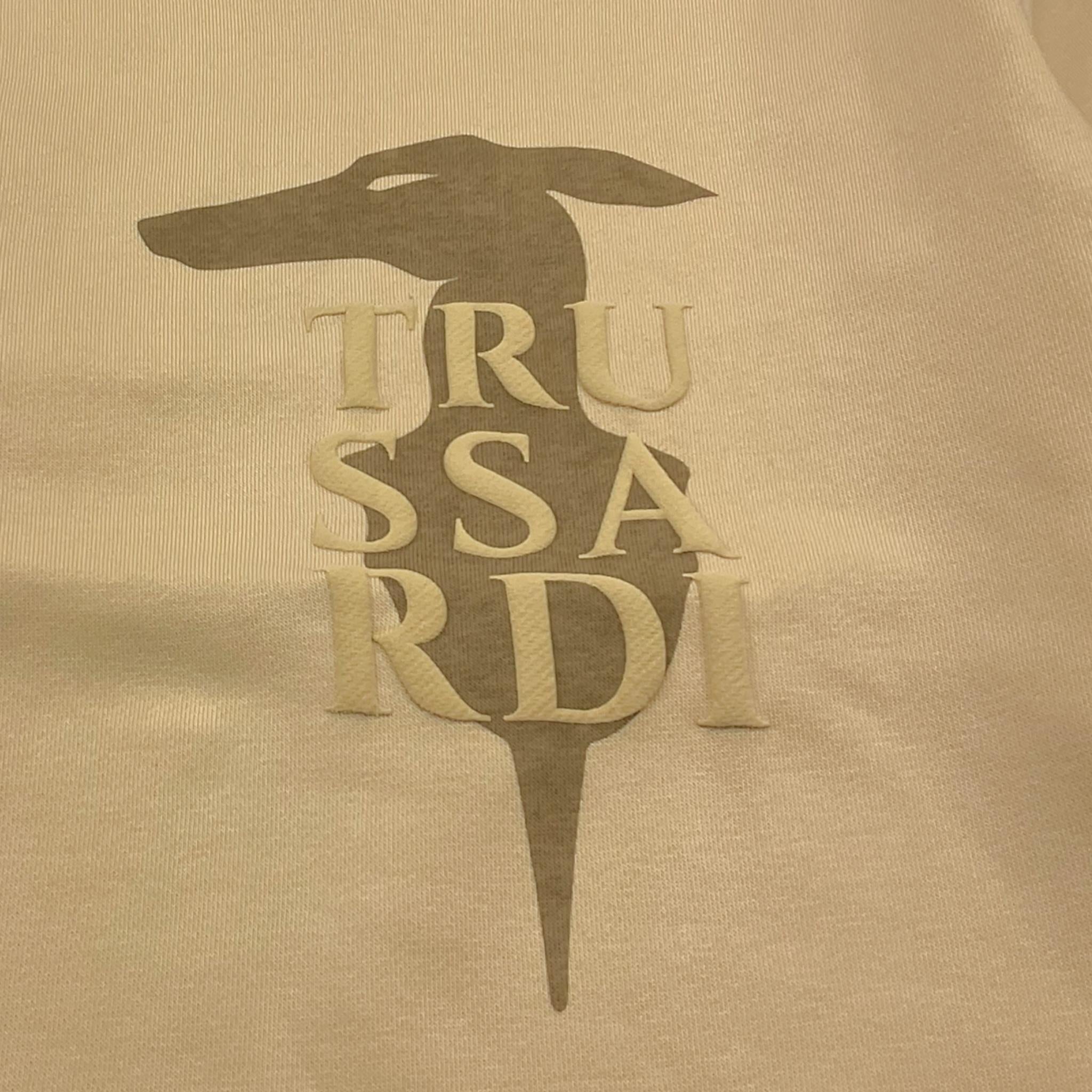 TRUSSARDI felpa girocollo tinta unita con stampa Beige per Bambino TBA25050FE BEIGE TRUSSARDI