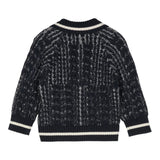 EMPORIO ARMANI cardigan tinta unita con profili in contrasto Blu per Neonato 6DHM62 BLU EMPORIO ARMANI