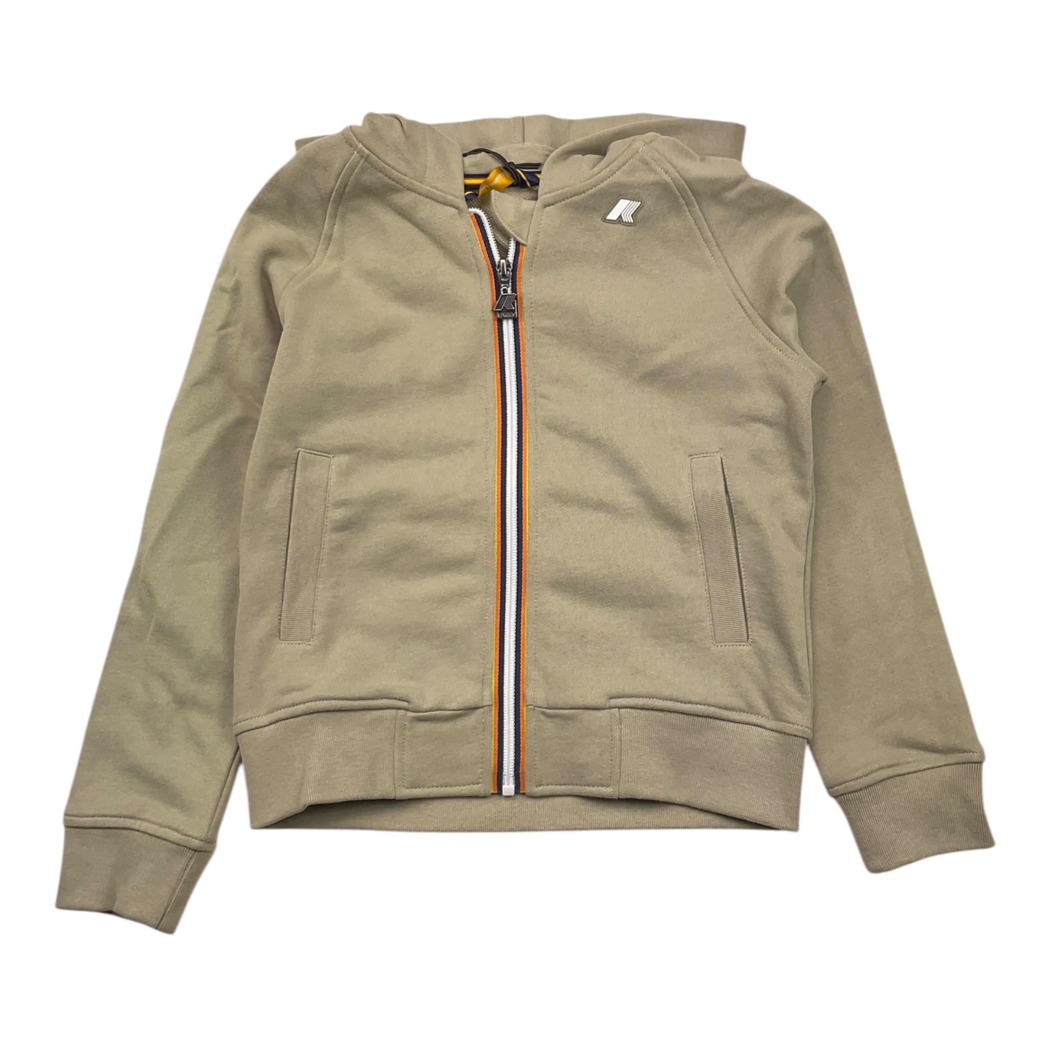 K-WAY felpa tinta unita con zip e cappuccio Verde per Bambino K51347W VERDE K-WAY