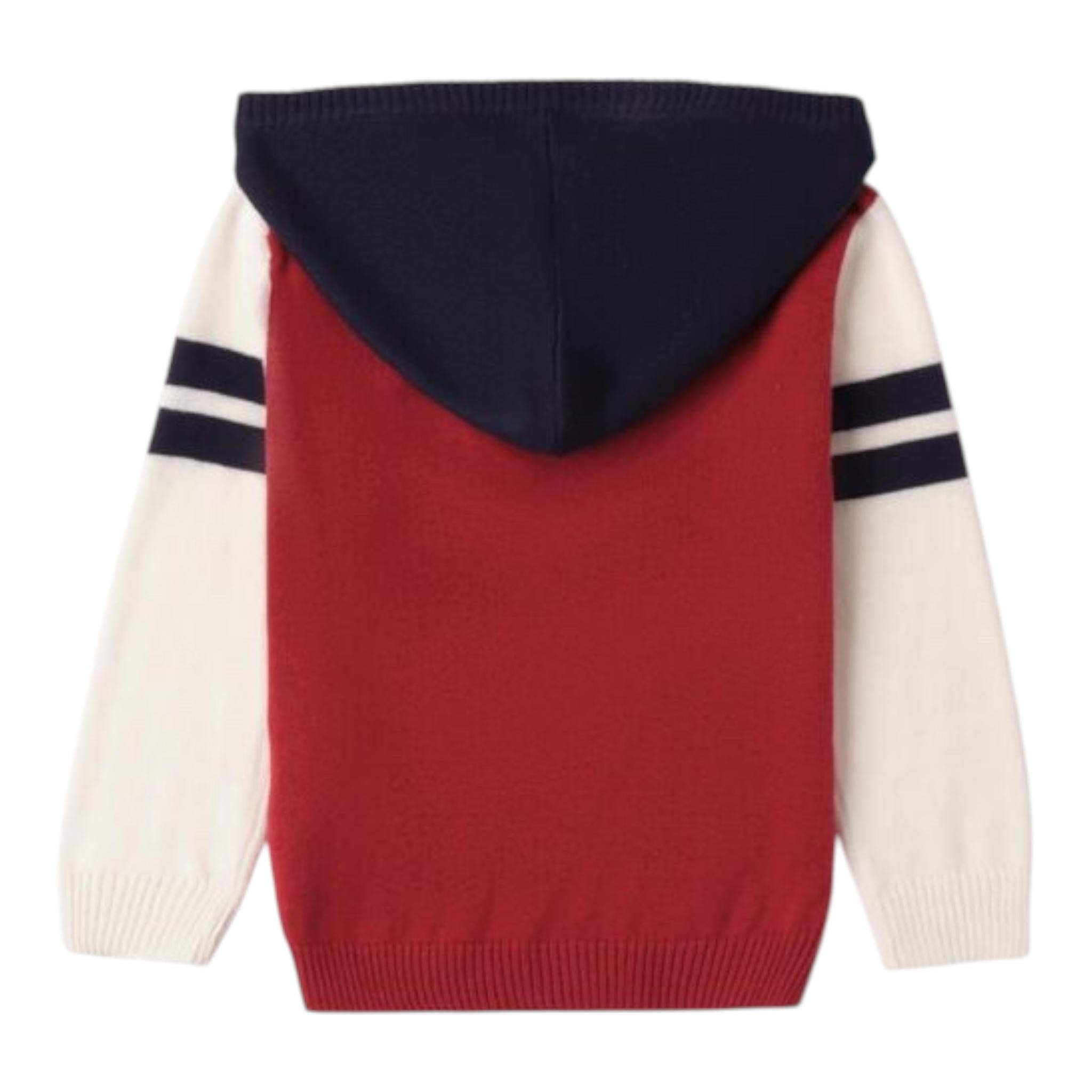 SARABANDA maglia tricolore con cappuccio Rosso per Bambino 0A021 ROSSO SARABANDA