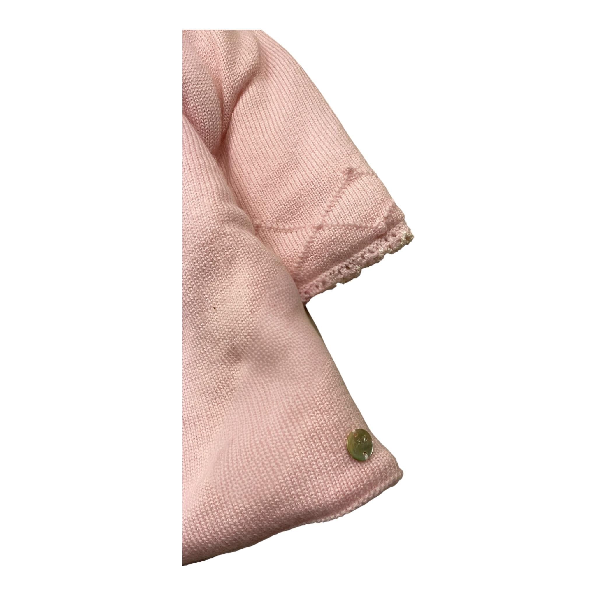PAZ RODRIGUEZ cappotto tinta unita con colletto e ricami Rosa per Neonata 009111881 ROSA PAZ RODRIGUEZ