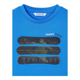 MAYORAL shirt girocollo tinta unita con stampa in contrasto Blu per Bambino 4055J BLU MAYORAL