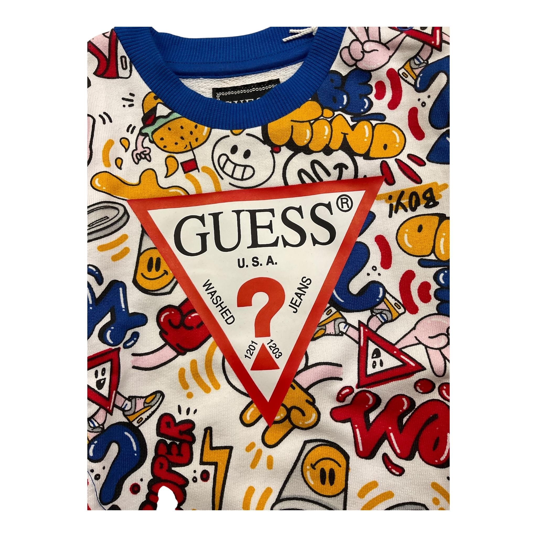 GUESS felpa chiusa girocollo stampa fantasia Bianco per Neonato N4YQ02KA6R3X BIANCO GUESS