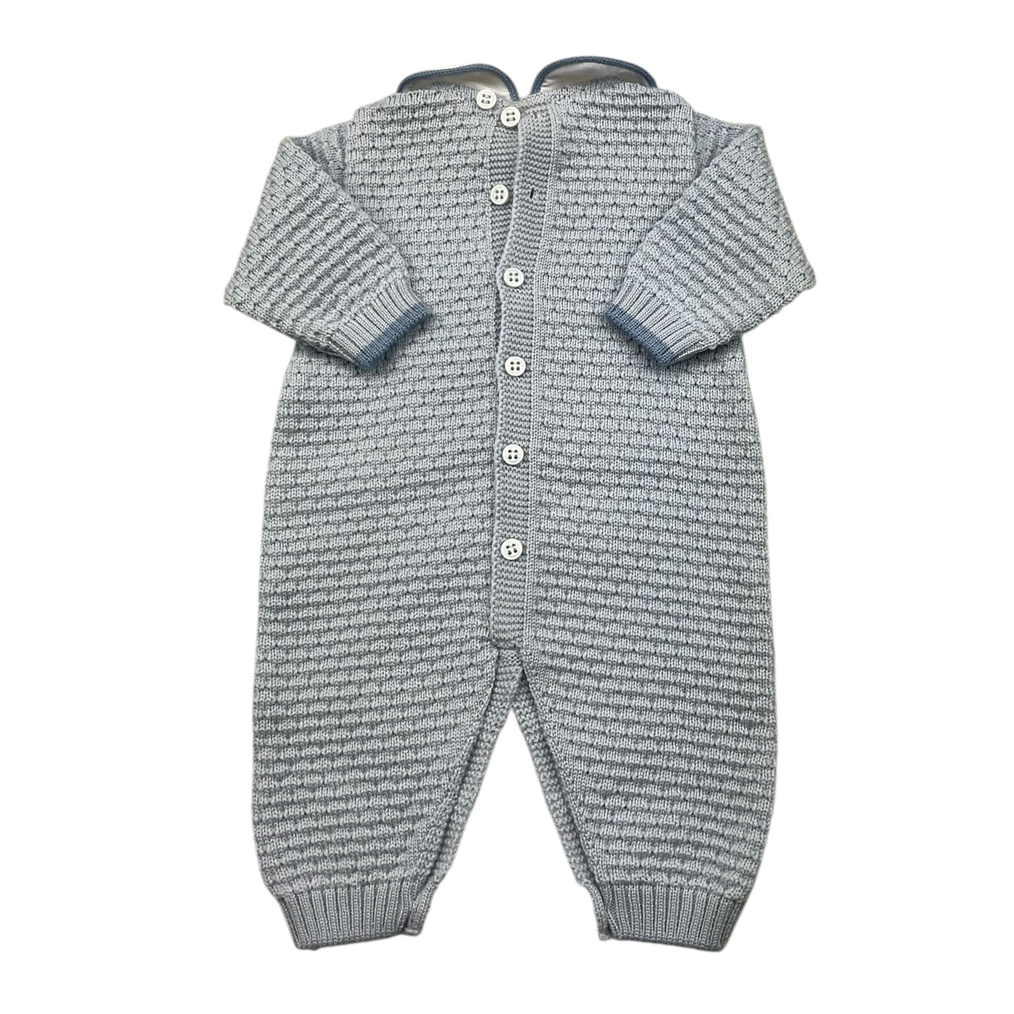 MARLU' tutina tinta unita con bottoni Azzurro per Neonato IB5910 AZZURRO MARLU'