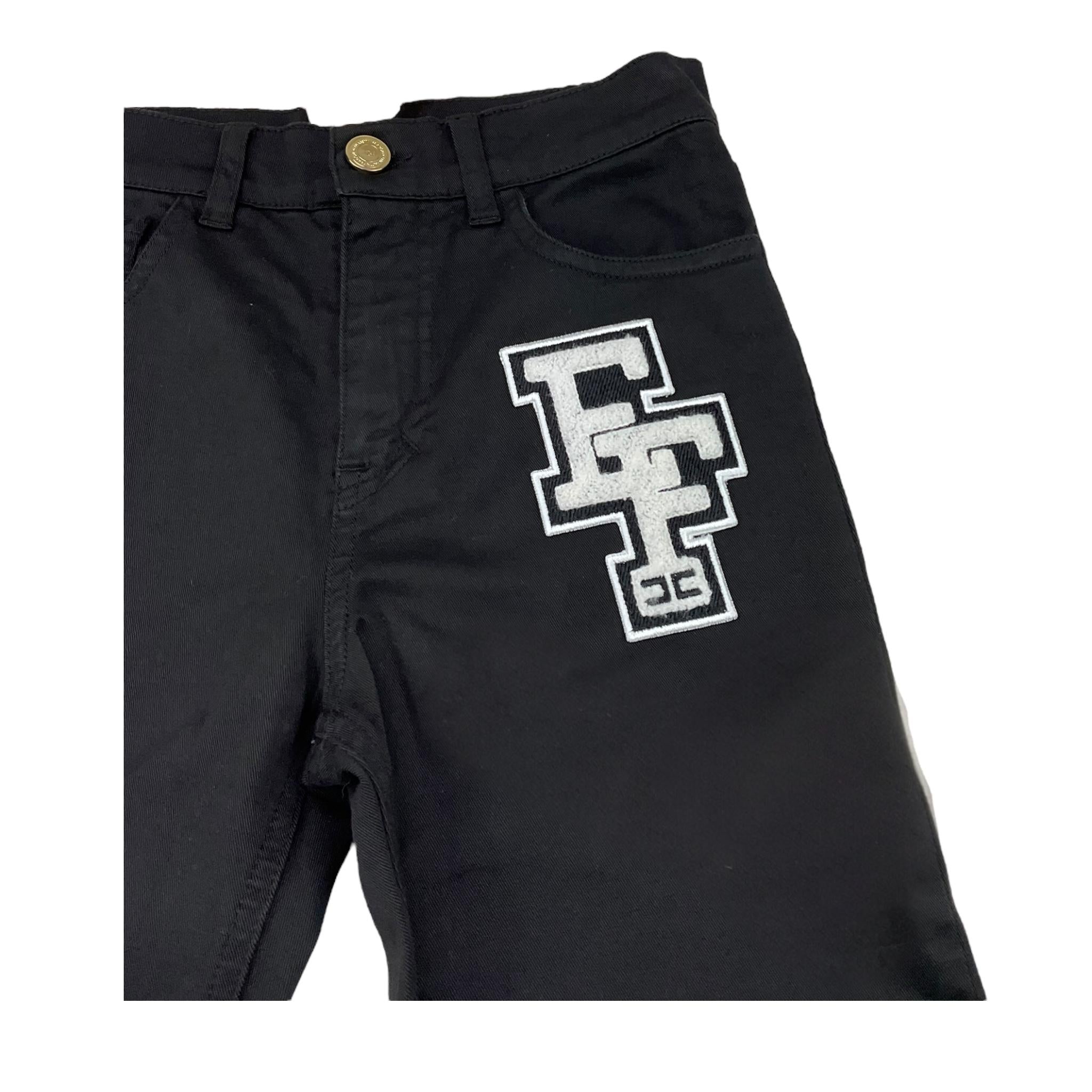 ELISABETTA FRANCHI pantalone tinta unita con ricamo Nero per Bambina EFPA266 NERO ELISABETTA FRANCHI