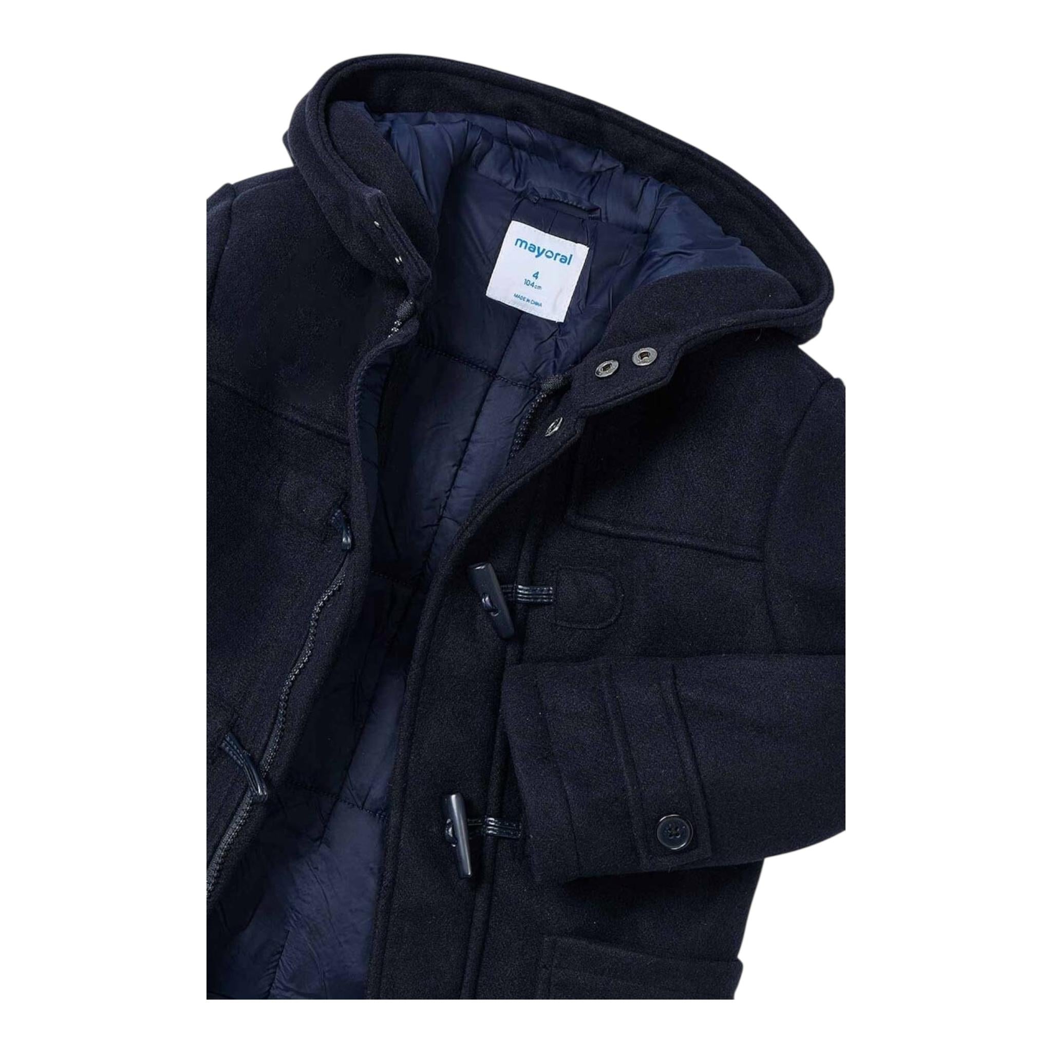 MAYORAL cappotto tinta unita con cappuccio Blu per Bambino 4472X BLU MAYORAL