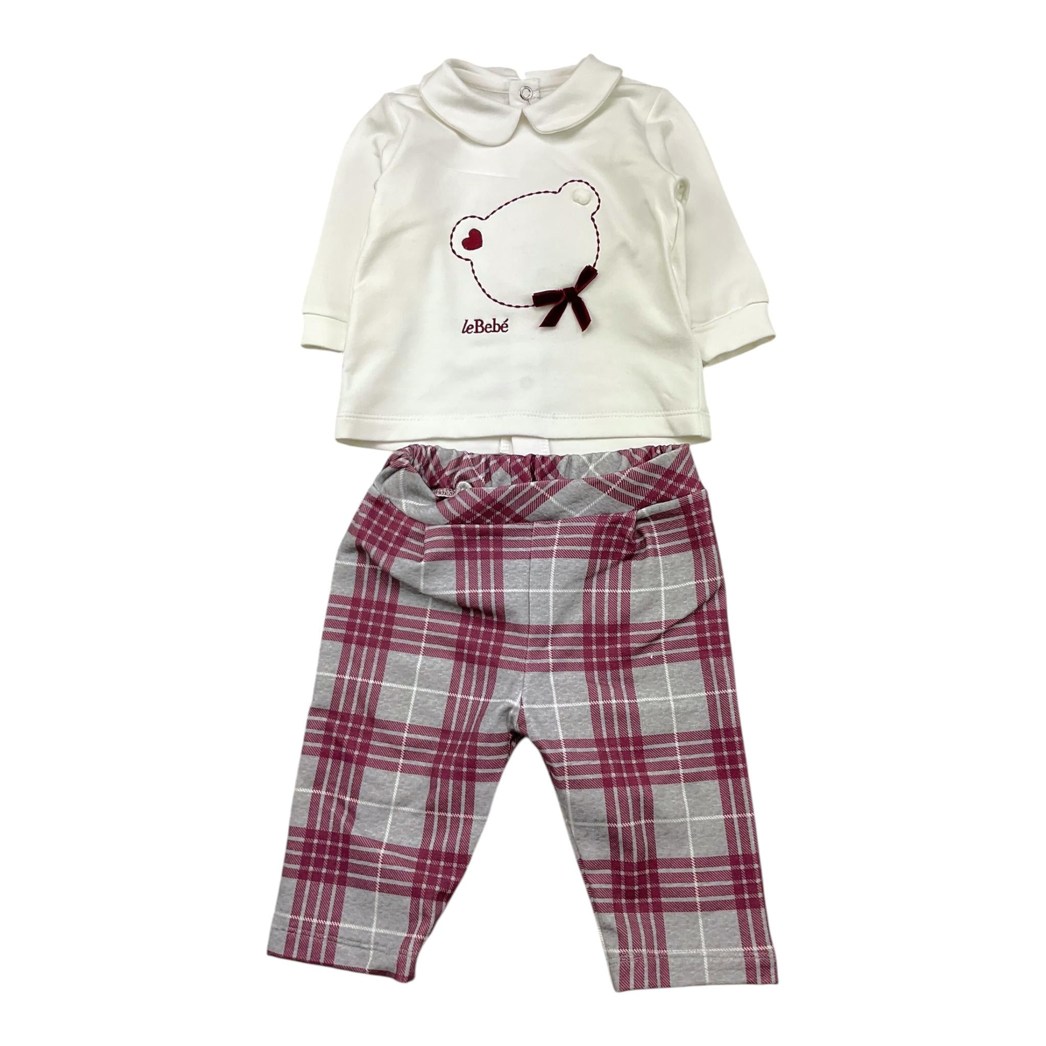 LE BEBE' completo 2pz shirt-pantalone bicolore Bianco per Neonata LBG6120 BIANCO LE BEBE'