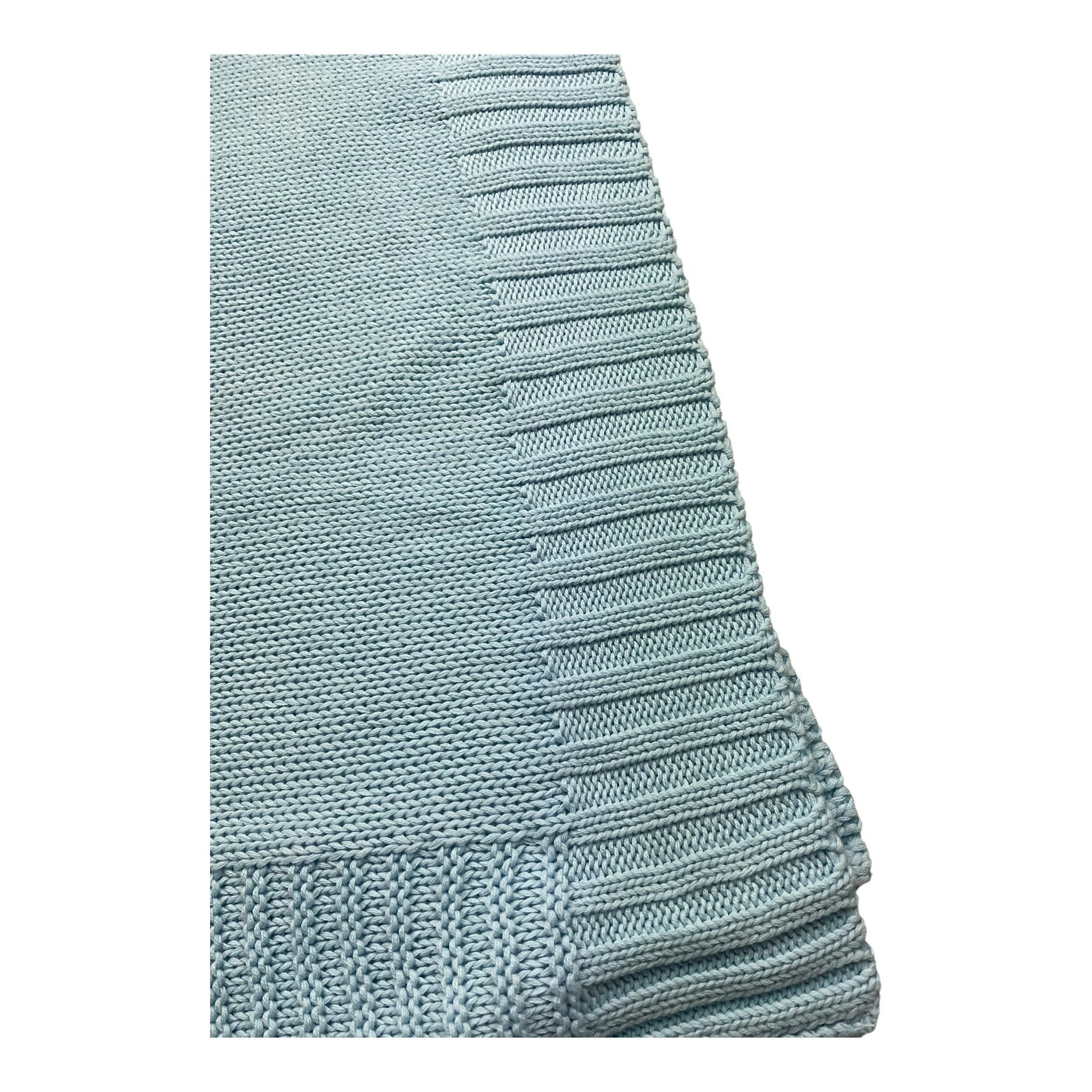 WEDOBLE coperta tinta unita con ricami Azzurro per Neonato COPAZZ AZZURRO WEDOBLE