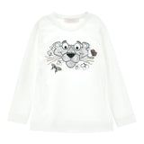 MONNALISA shirt girocollo tinta unita con stampa Bianco per Neonata 19B622 BIANCO MONNALISA