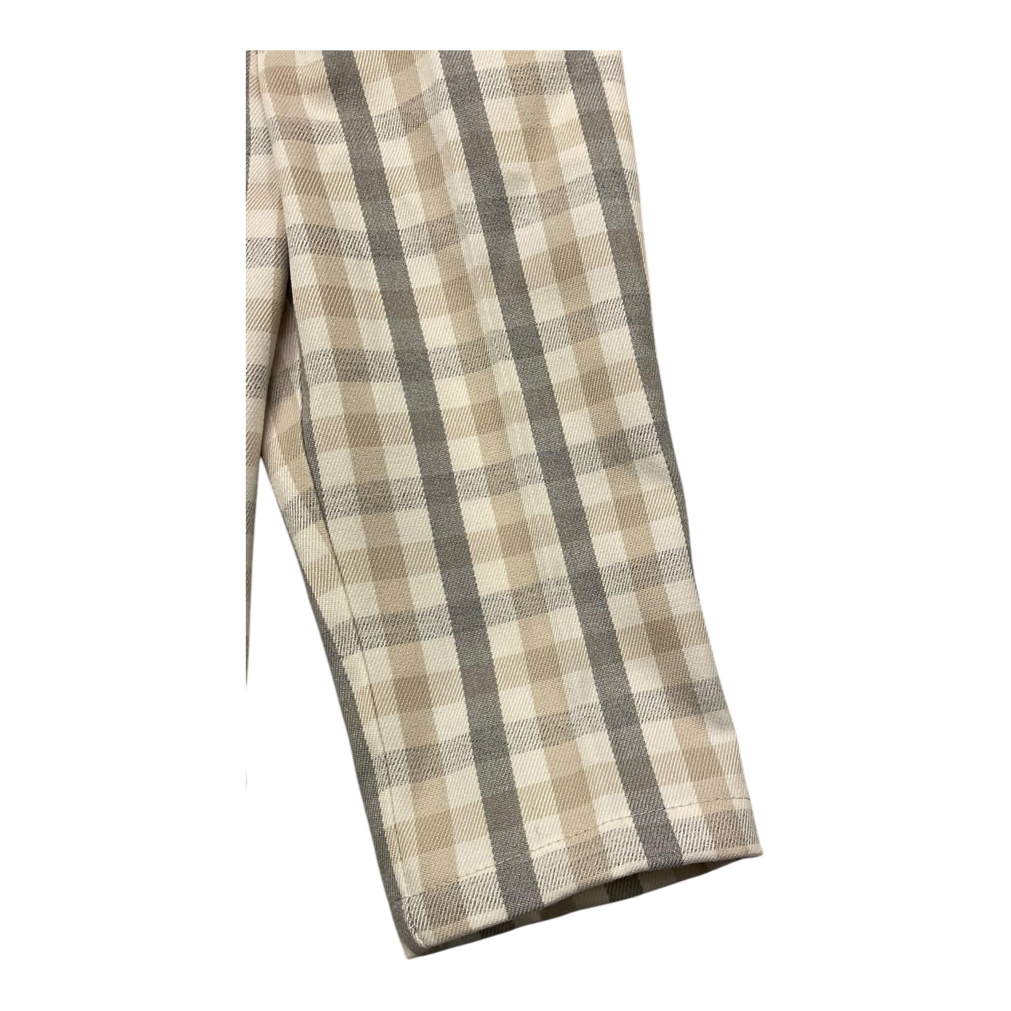 AMBARABA' pantalone fantasia quadretti con girovita regolabile Panna per Neonato FM38052 PANNA AMBARABA'
