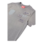 DIESEL t-shirt girocollo tinta unita con applicazioni Grigio per Bambino J01963 GRIGIO DIESEL