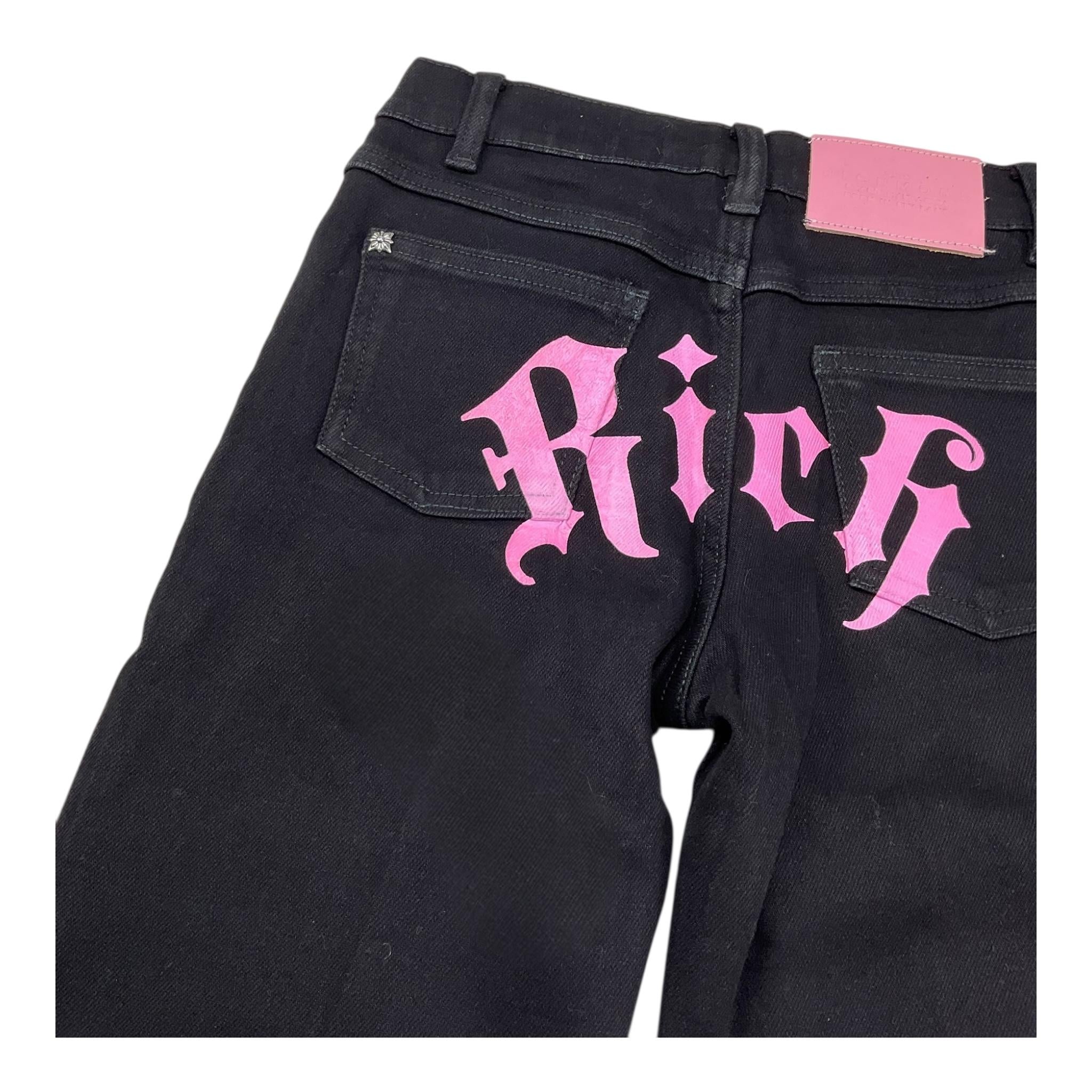 JOHN RICHMOND jeans tinta unita con stampa Nero per Bambina RGA24130JEXX NERO JOHN RICHMOND