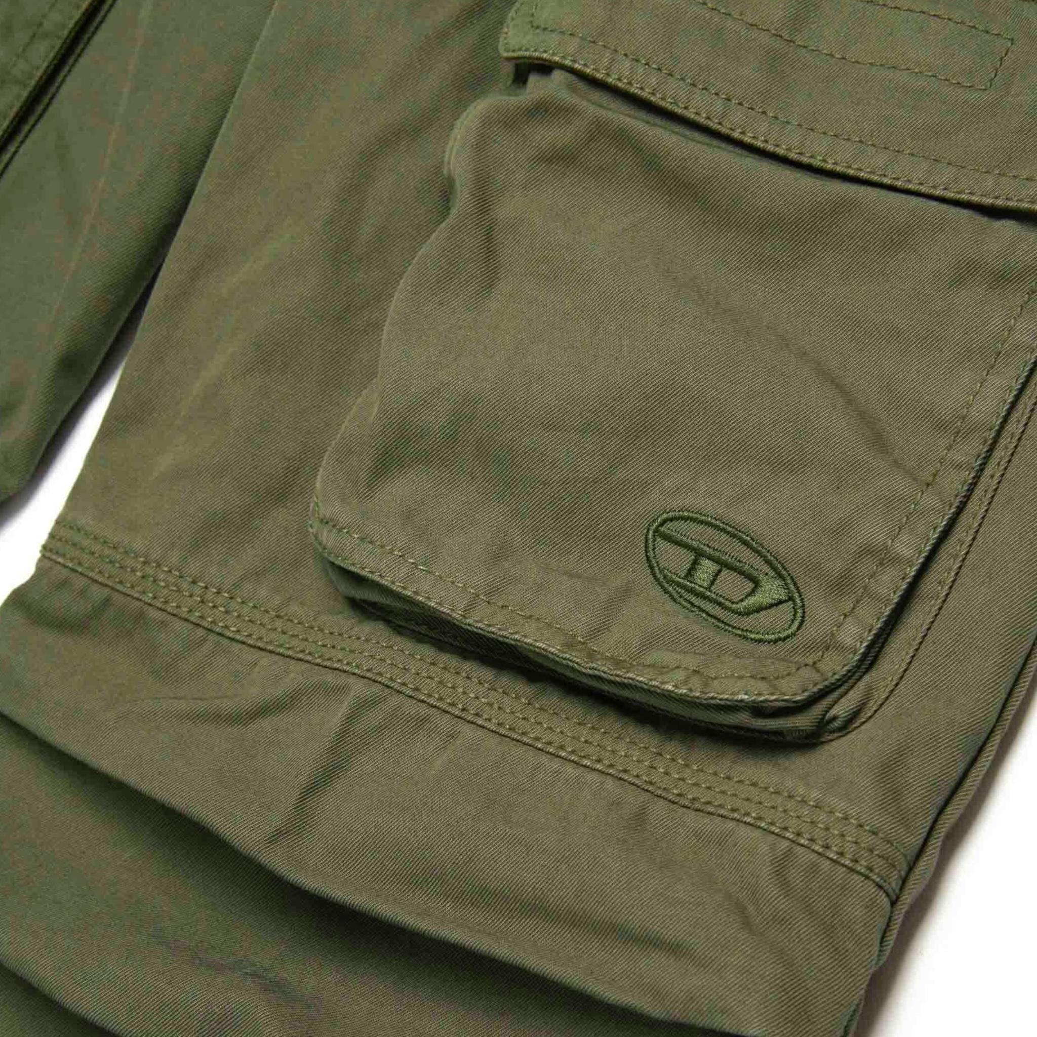 DIESEL pantalone tinta unita con elastico in vita modello cargo Verde per Bambino J02057 VERDE DIESEL