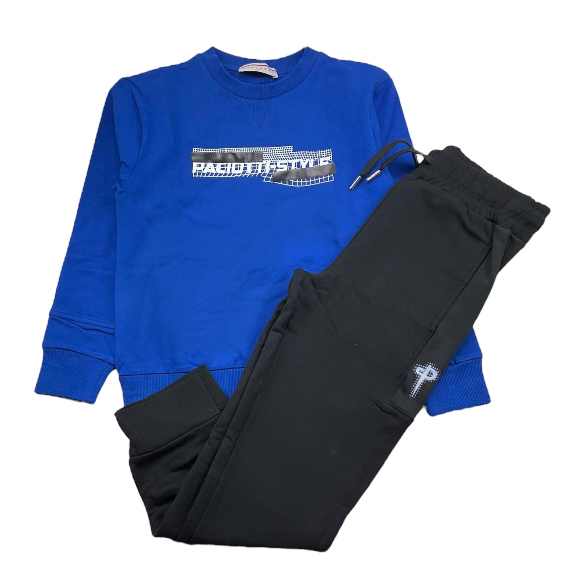 CESARE PACIOTTI completo 2pz felpa-pantalone bicolore Nero/blu per Bambino COMP5305J NERO/BLU CESARE PACIOTTI