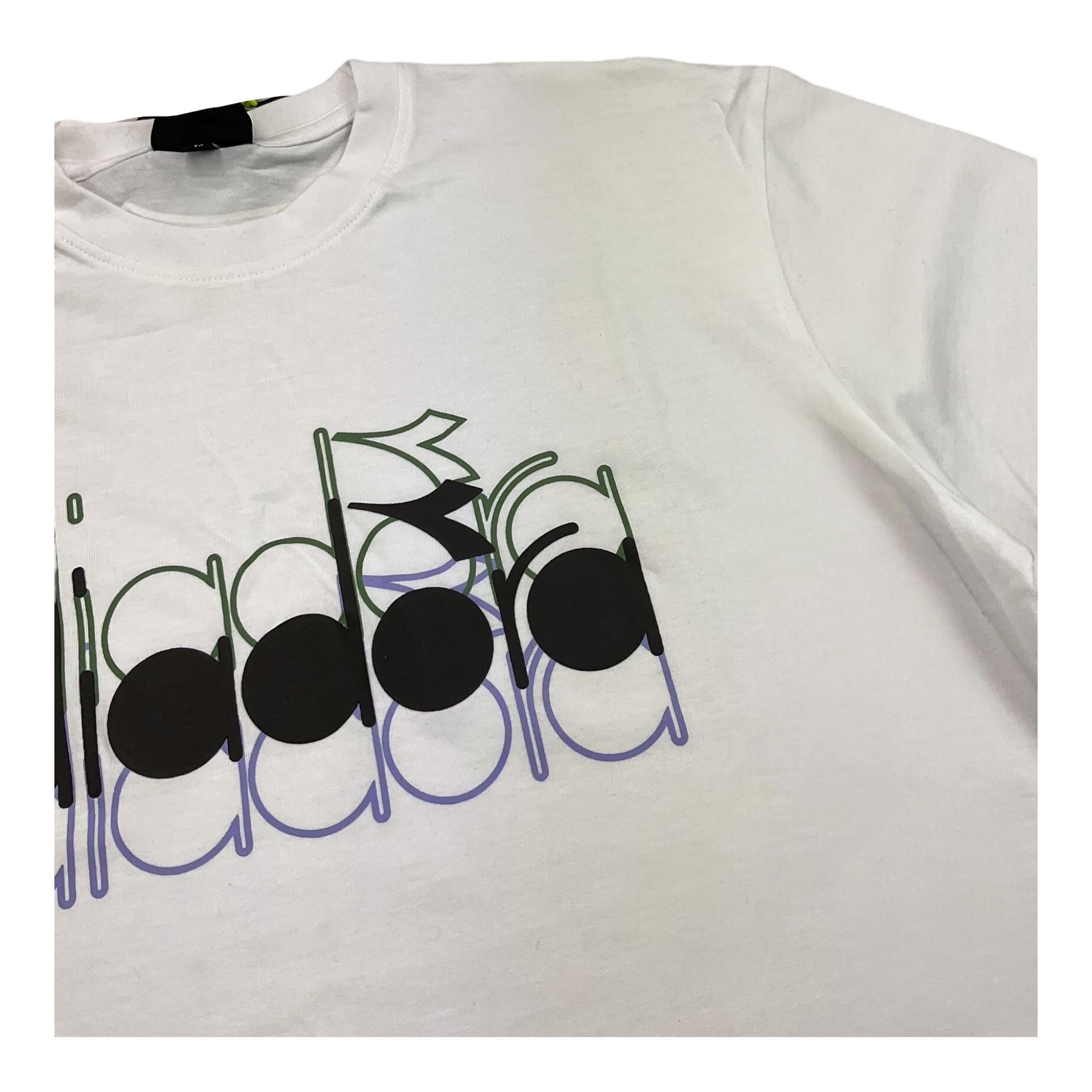 DIADORA t-shirt girocollo tinta unita con logo Bianco per Bambino F4DIJGTH058 BIANCO DIADORA