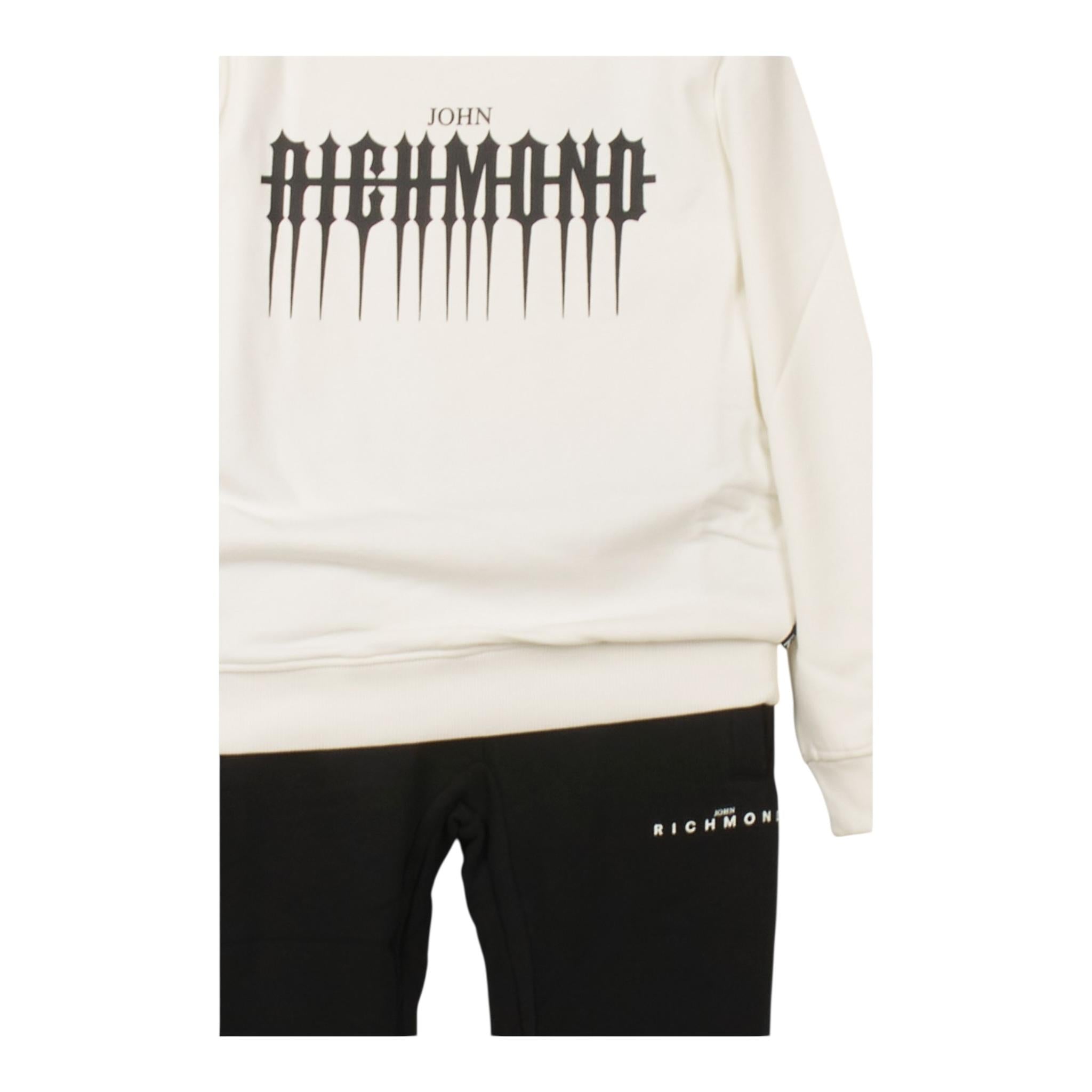 JOHN RICHMOND completo 2pz felpa- pantalone tinta unita Bianco/nero per Bambino RBA24152CFX BIANCO/NERO JOHN RICHMOND