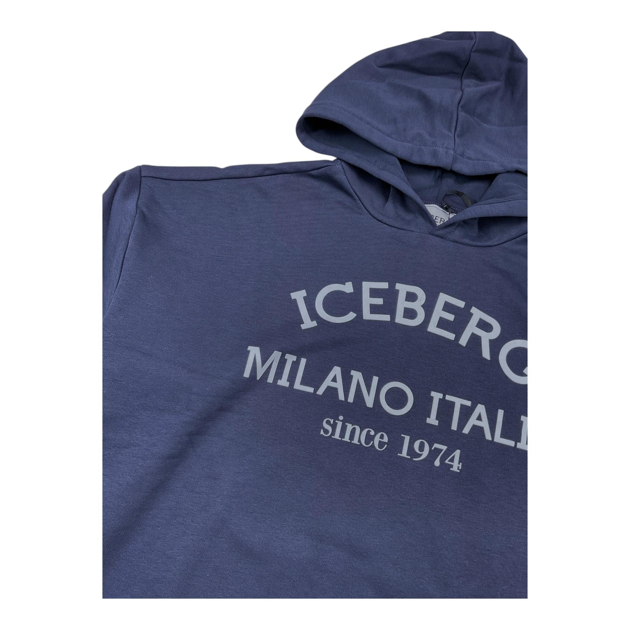 ICEBERG felpa chiusa con cappuccio tinta unita Blu per Bambino MFICE5335J BLU ICEBERG