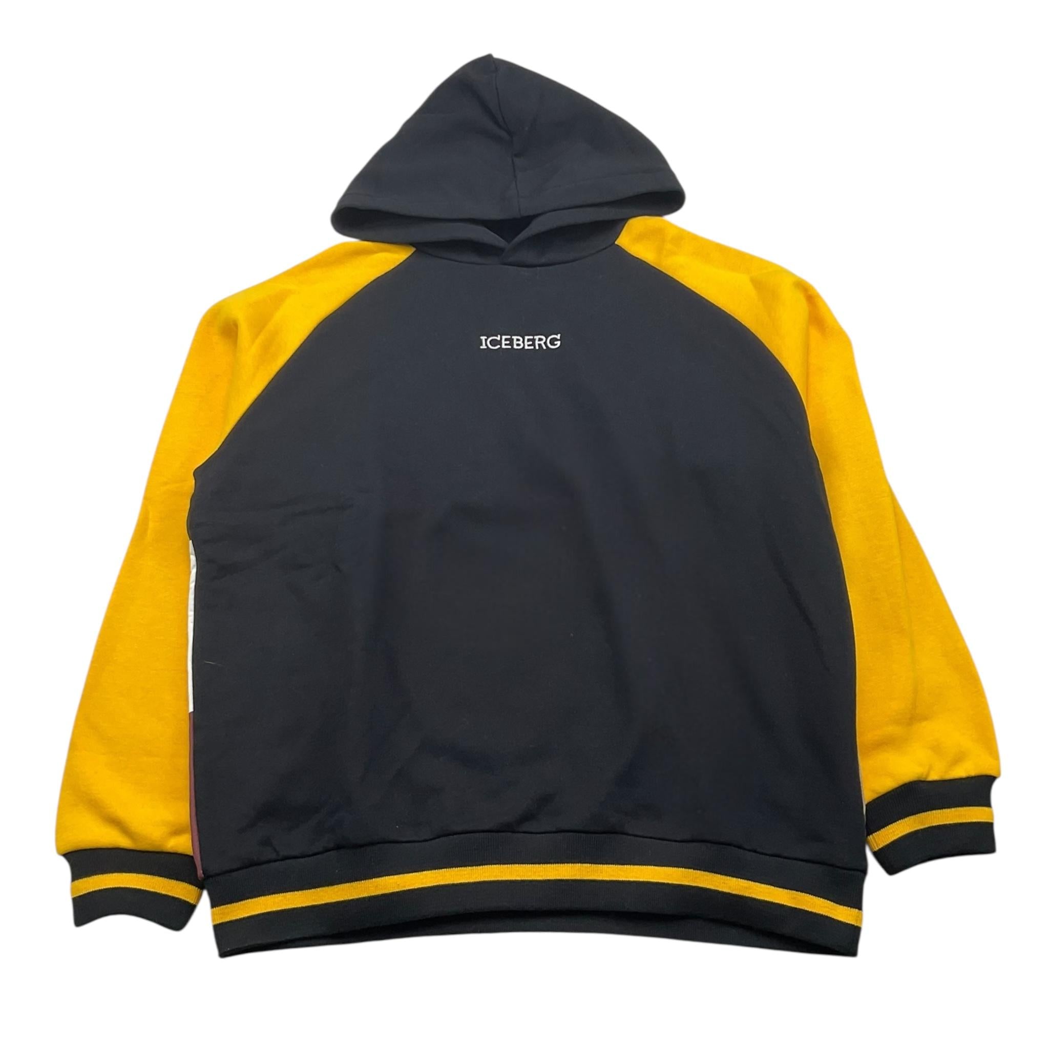 ICEBERG felpa chiusa con cappuccio bicolore Nero/giallo per Bambino MFICE5311JX NERO/GIALLO ICEBERG