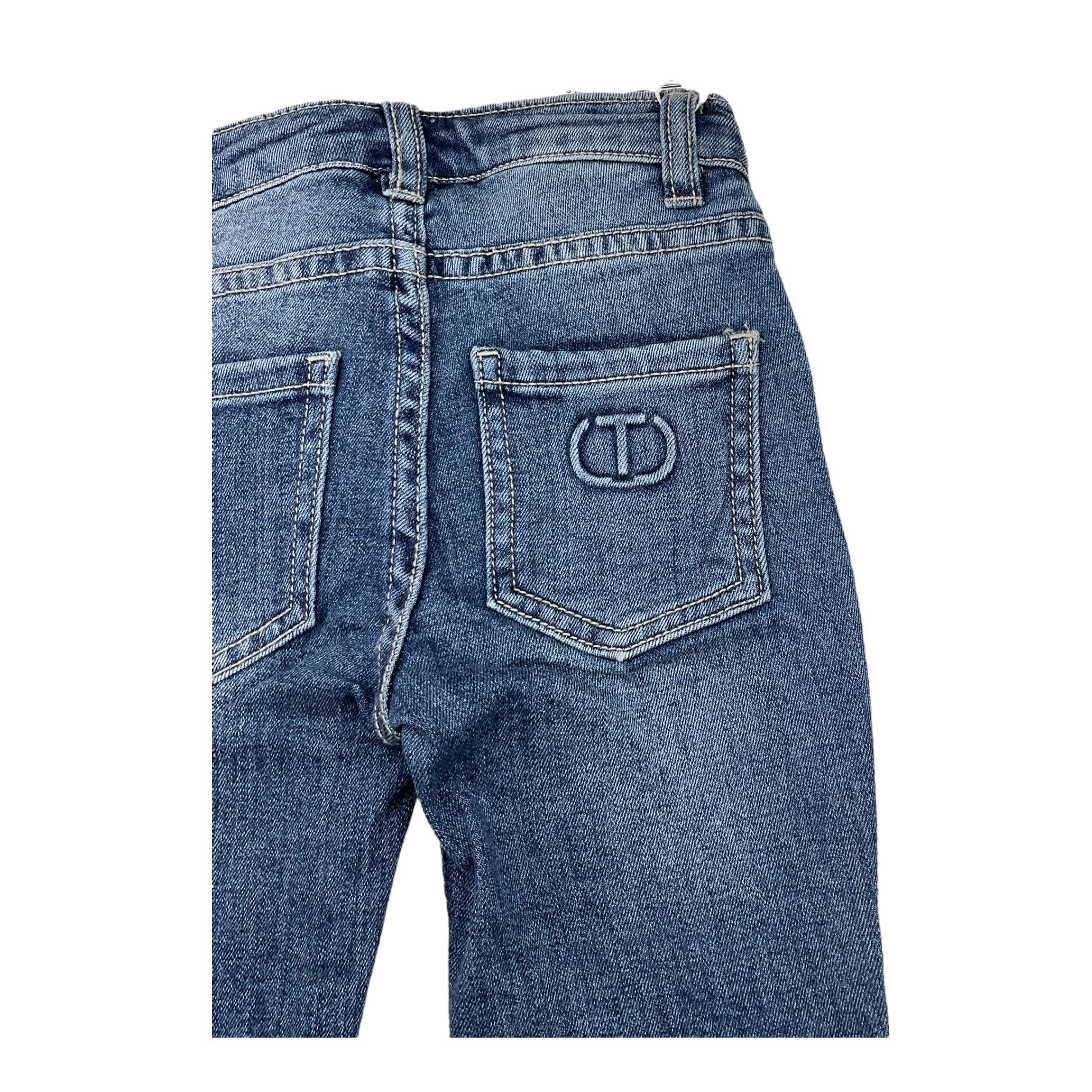 MANUEL RITZ jeans tinta unita modello zampa Blu per Neonata 242GJ2290 BLU MANUEL RITZ