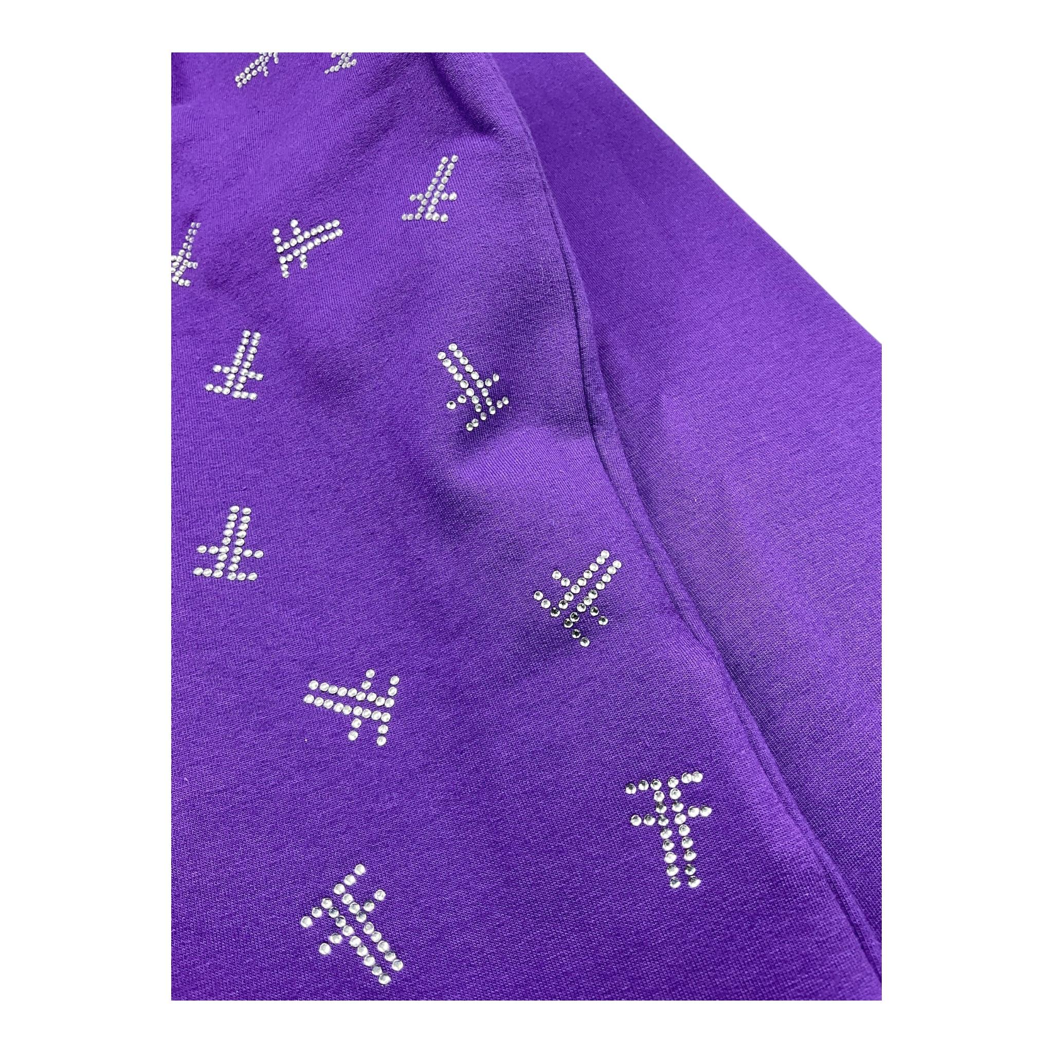 FRACOMINA felpa tinta unita con cappuccio e brillantini Viola per Bambina FM0767 VIOLA FRACOMINA