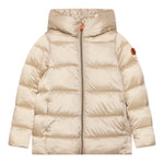 SAVE THE DUCK giubbino tinta unita con cappuccio Oro per Bambina J45650GJ ORO SAVE THE DUCK