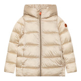 SAVE THE DUCK giubbino tinta unita con cappuccio Oro per Bambina J45650GJ ORO SAVE THE DUCK