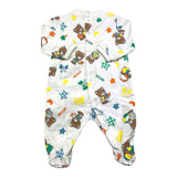 MOSCHINO tutina manica lunga tinta unita con stampa logo Bianco per Neonato MUT042 BIANCO MOSCHINO