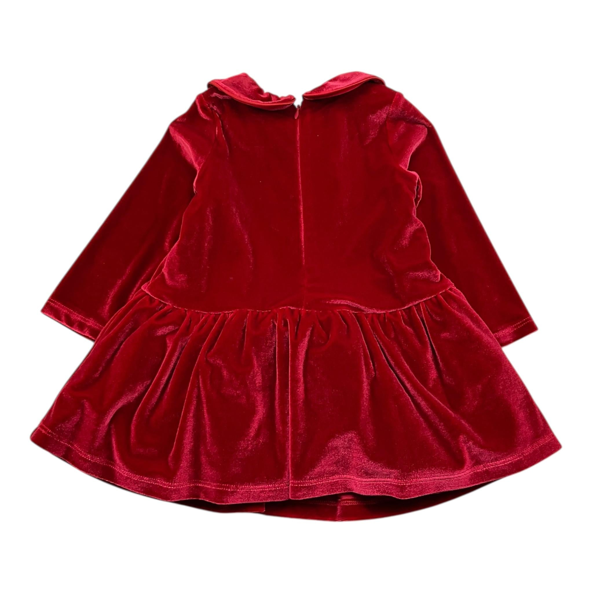 LIU JO abito tinta unita in velluto Rosso per Neonata HF3025 ROSSO LIU JO